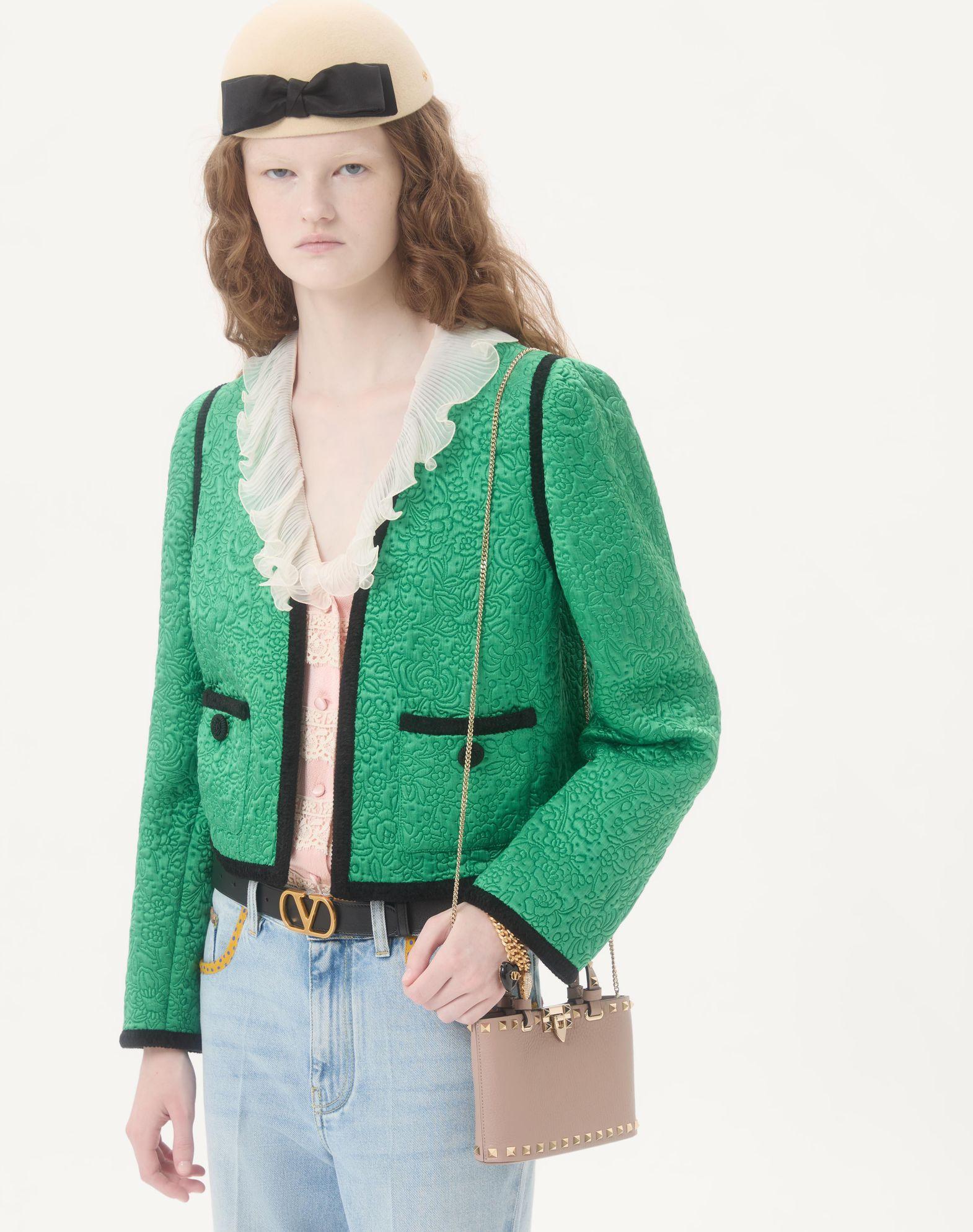 Mini Rockstud Shopping Bag In Grainy Calfskin Product Image