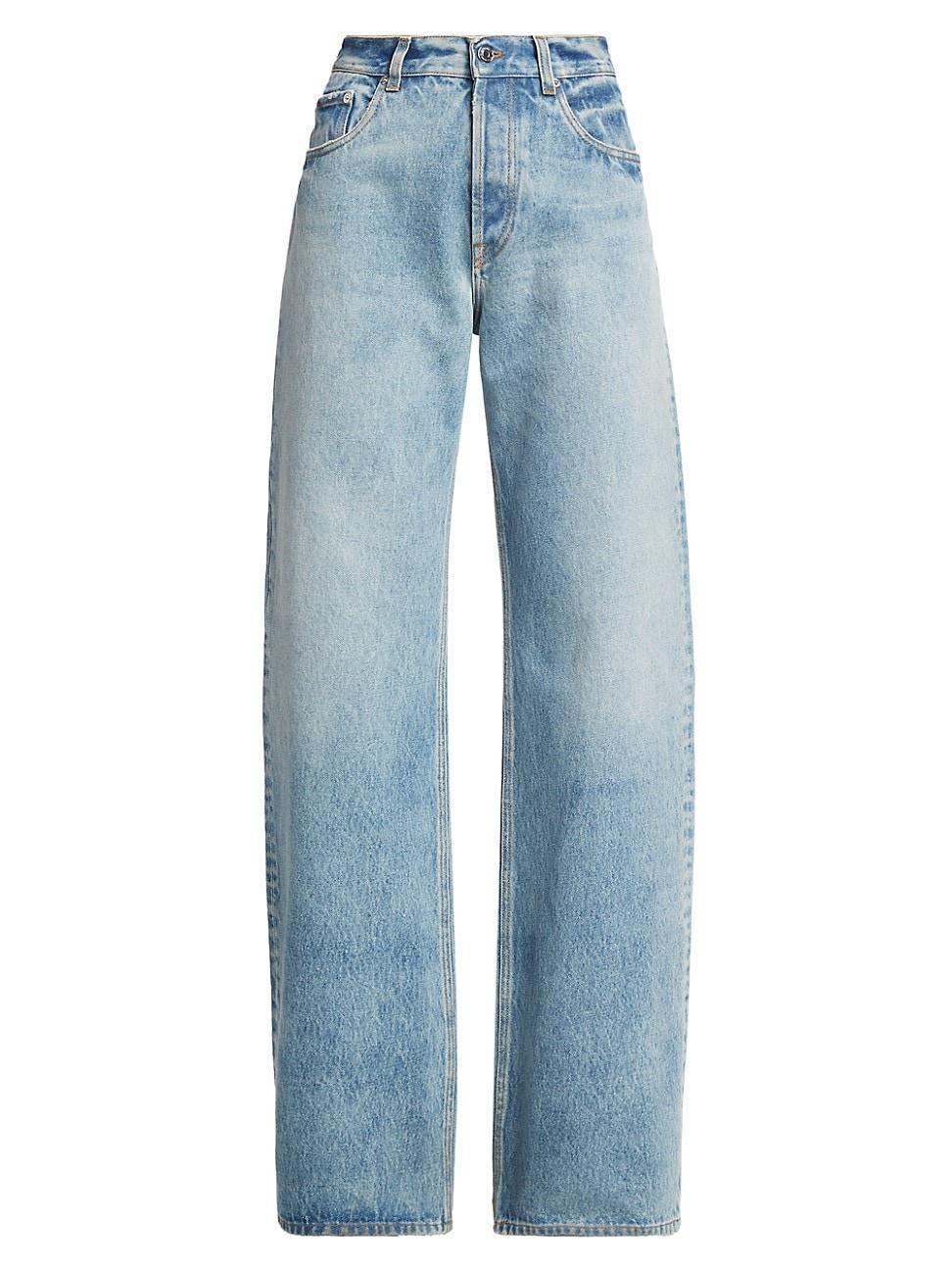Womens Luke High-Rise Wide-Leg Jeans Size 0 Product Image