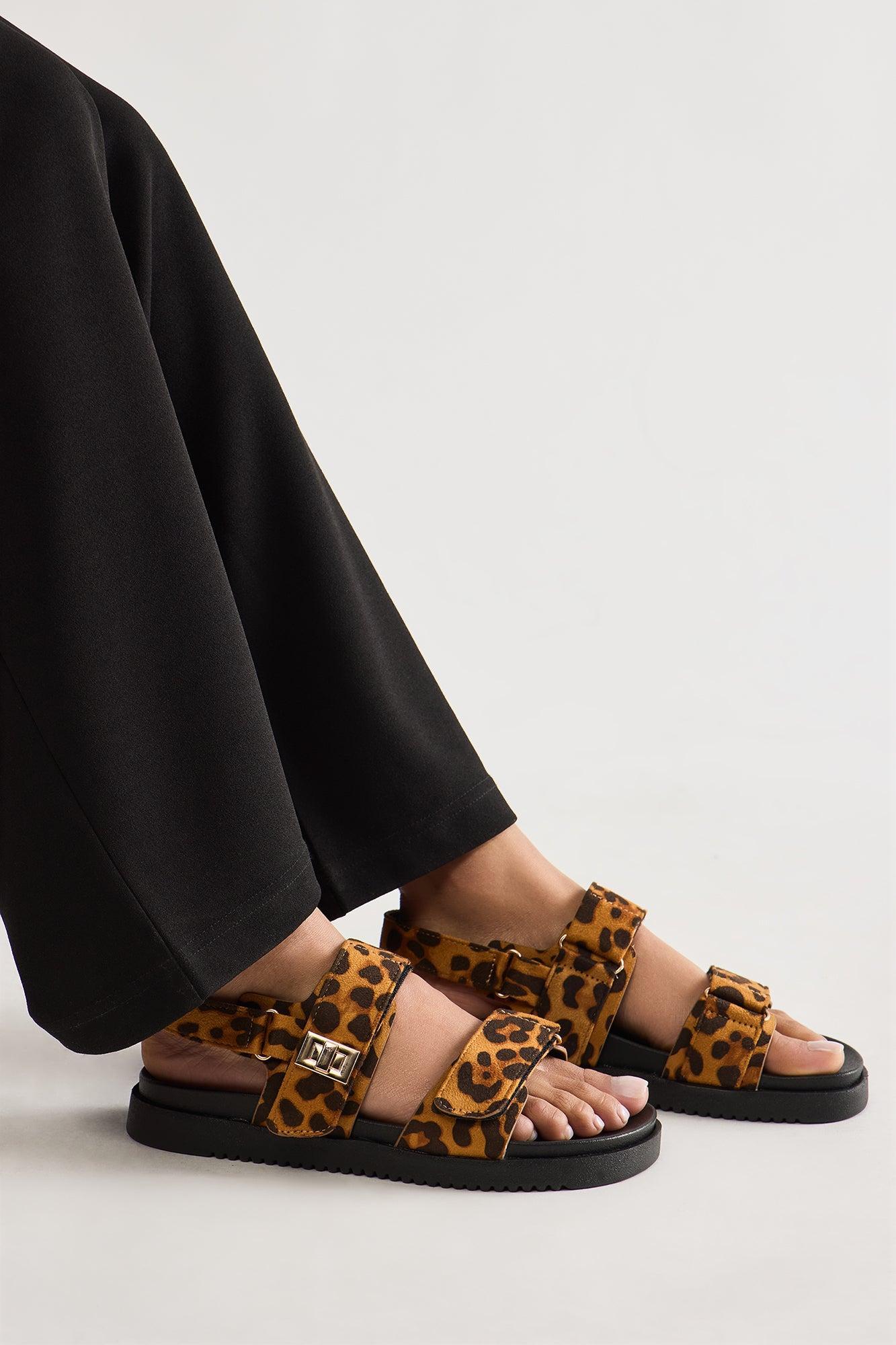 Jacob Slingback Sandals - Leopard Product Image