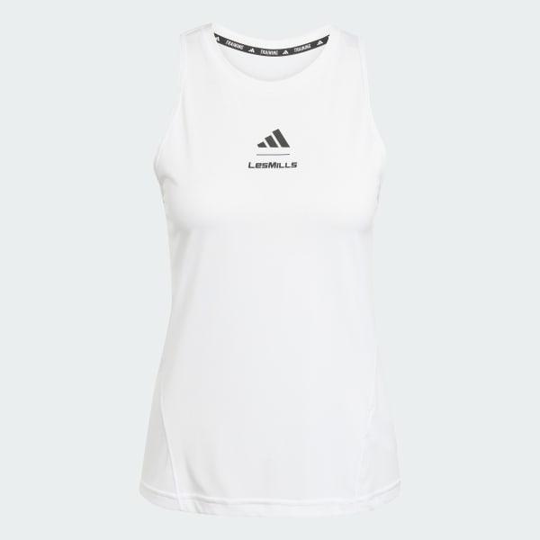 adidas Les Mills Graphic Tank Top White M Womens Product Image