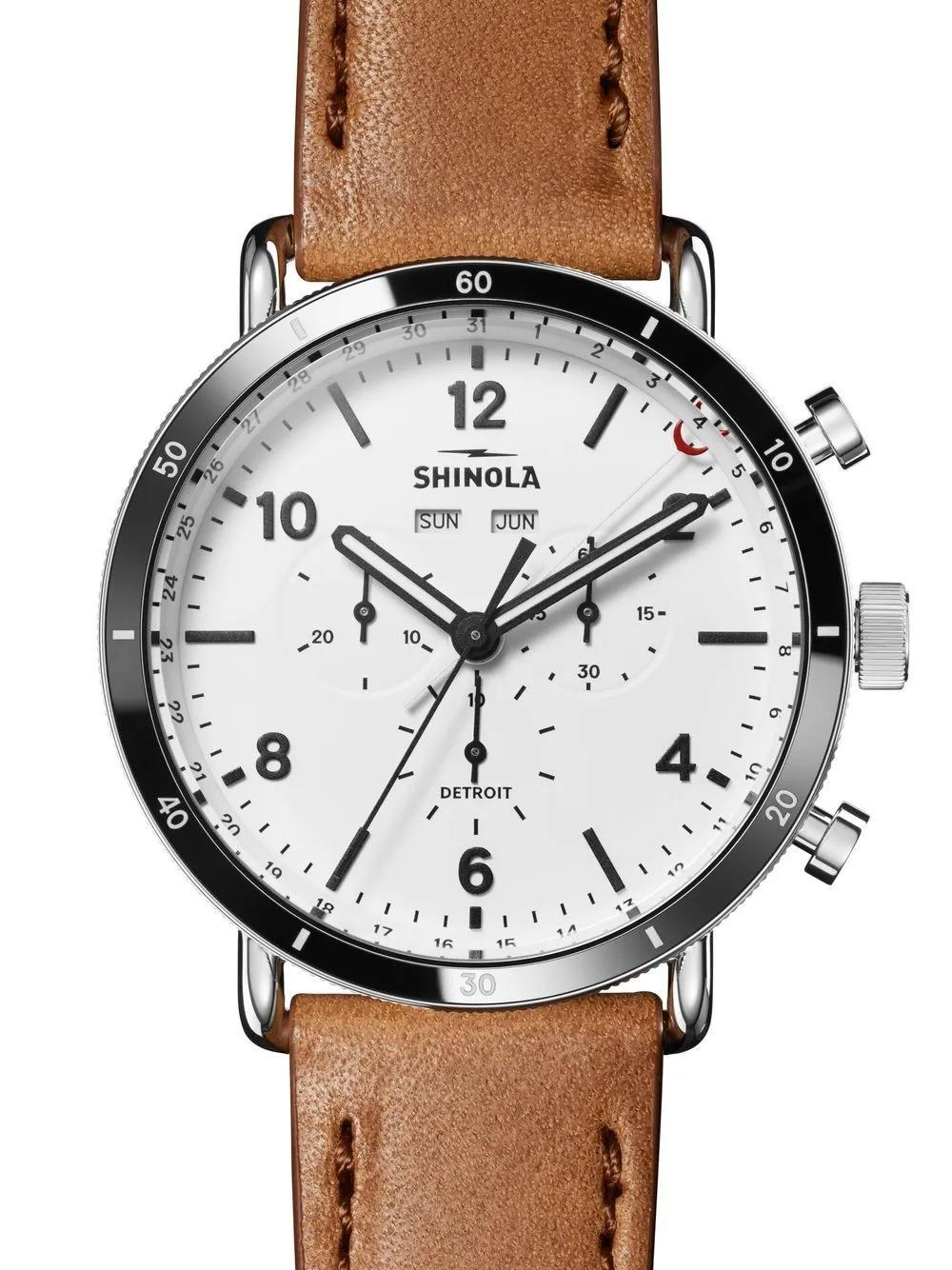 SHINOLA Canfield Sport Chronograph 45mm In Weiss Product Image