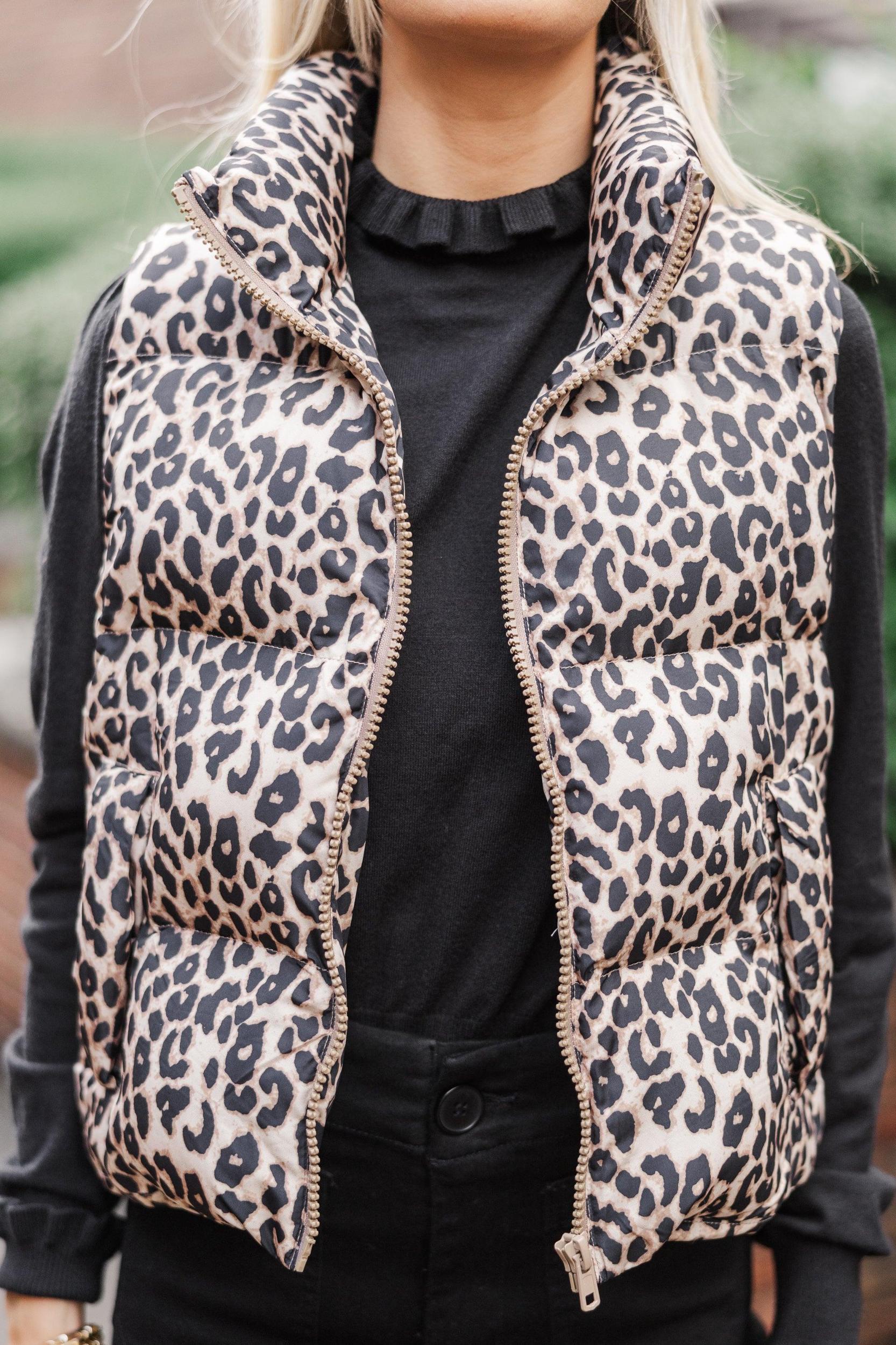 Wild Side Of Life Brown Leopard Vest Female Product Image