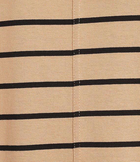 Gibson & Latimer Stripe Print Knit Crew Neck 3/4 Puff Sleeve Tee Shirt Product Image
