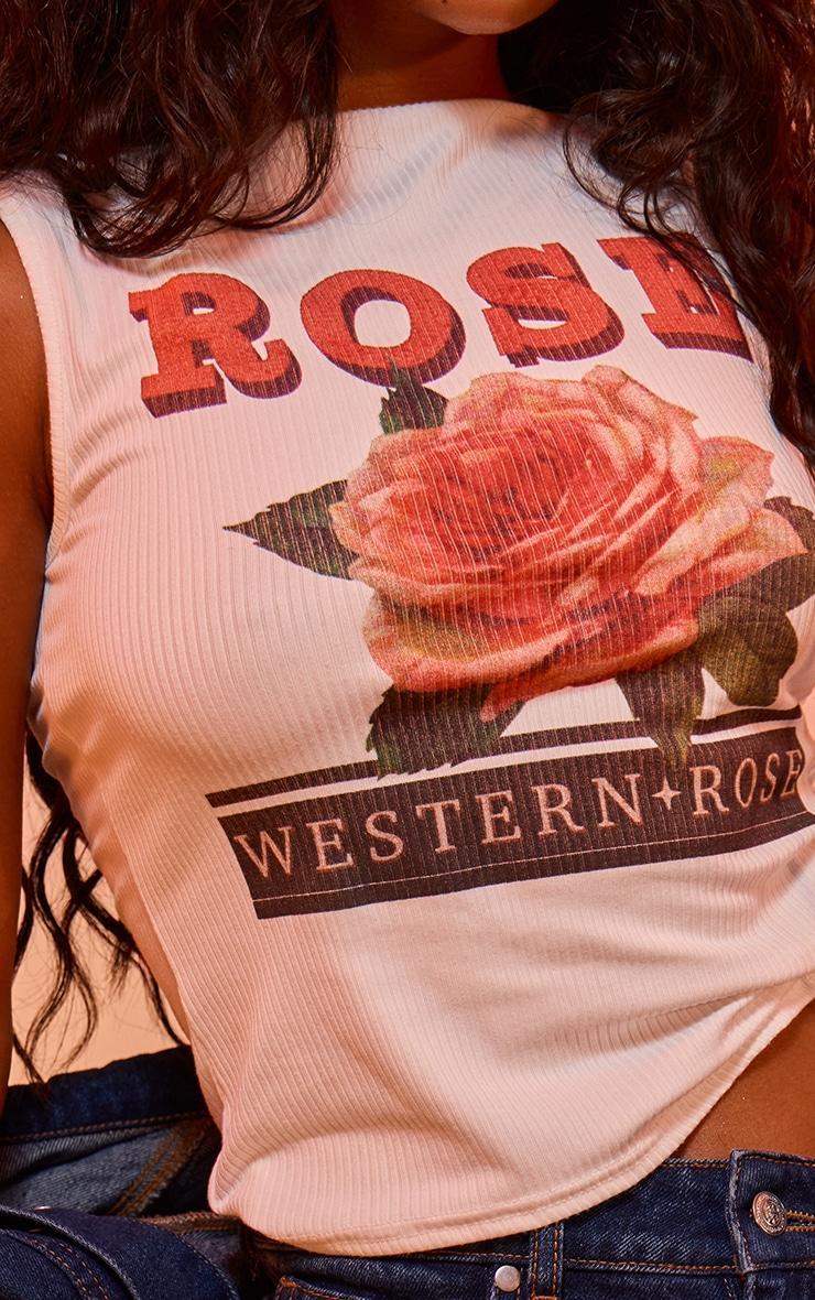 White Rose Graphic Vest Top Product Image
