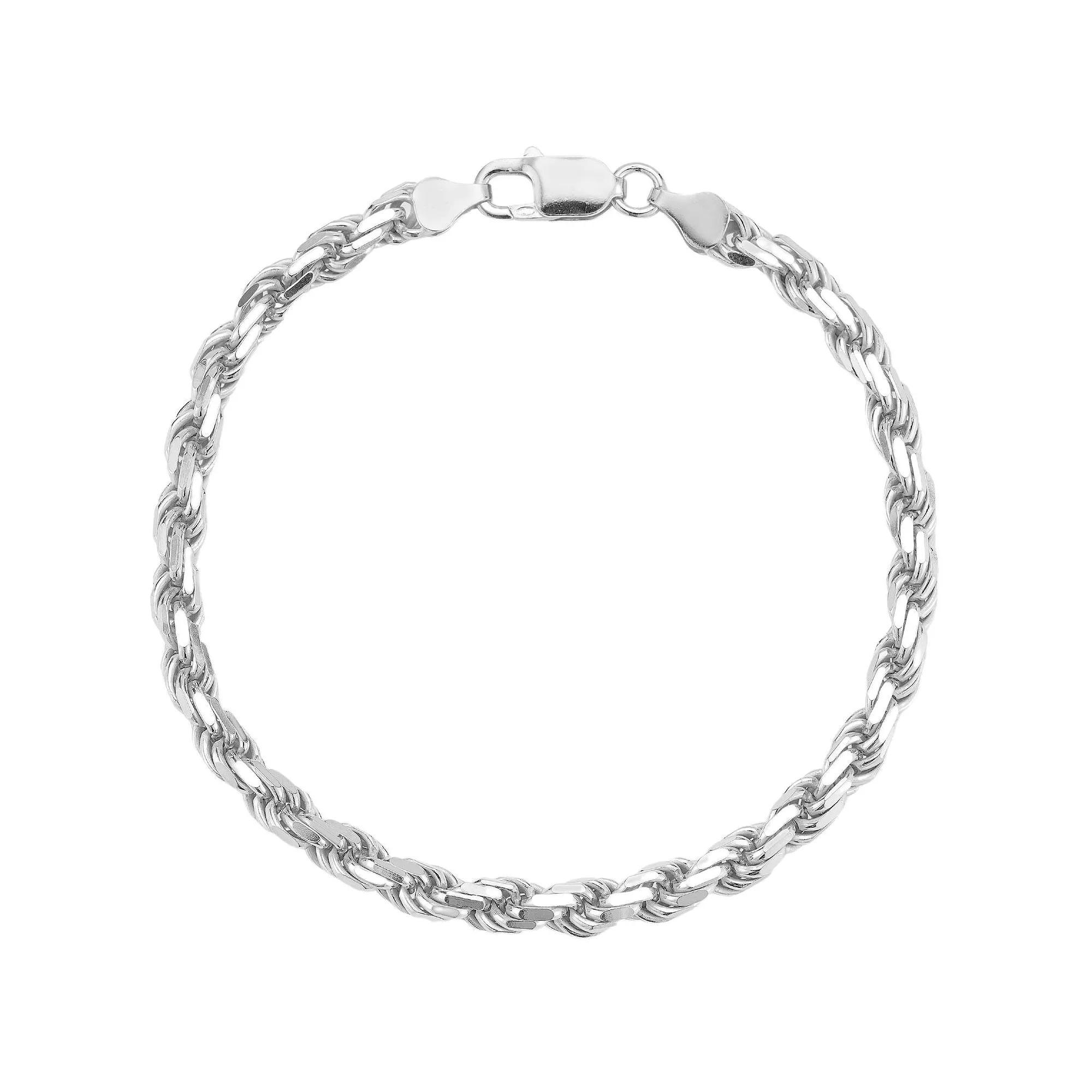 Men's Menster Sterling Silver 5 mm Rope Bracelet, Size: 9" Product Image