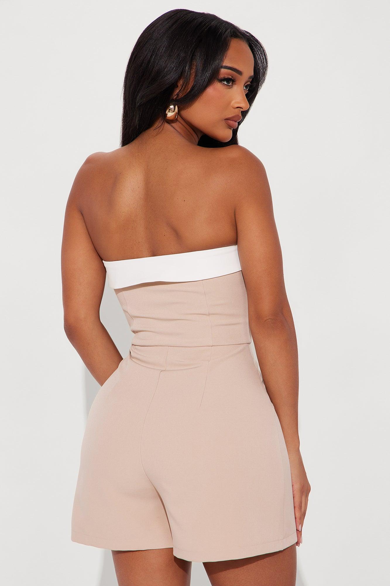 Brunch At Noon Romper - Taupe/combo Product Image
