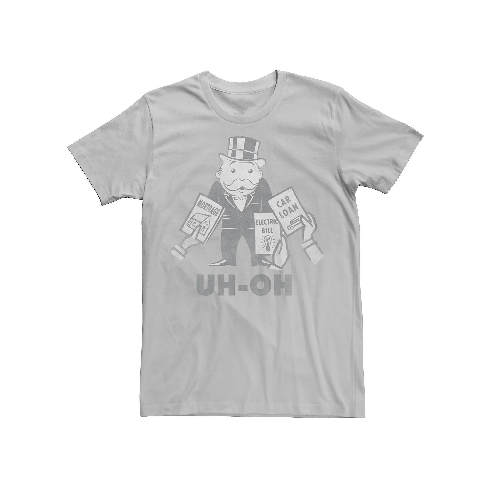 Men's Monopoly Man Pays Bills Too Graphic Tee, Size: Large, Silver Product Image