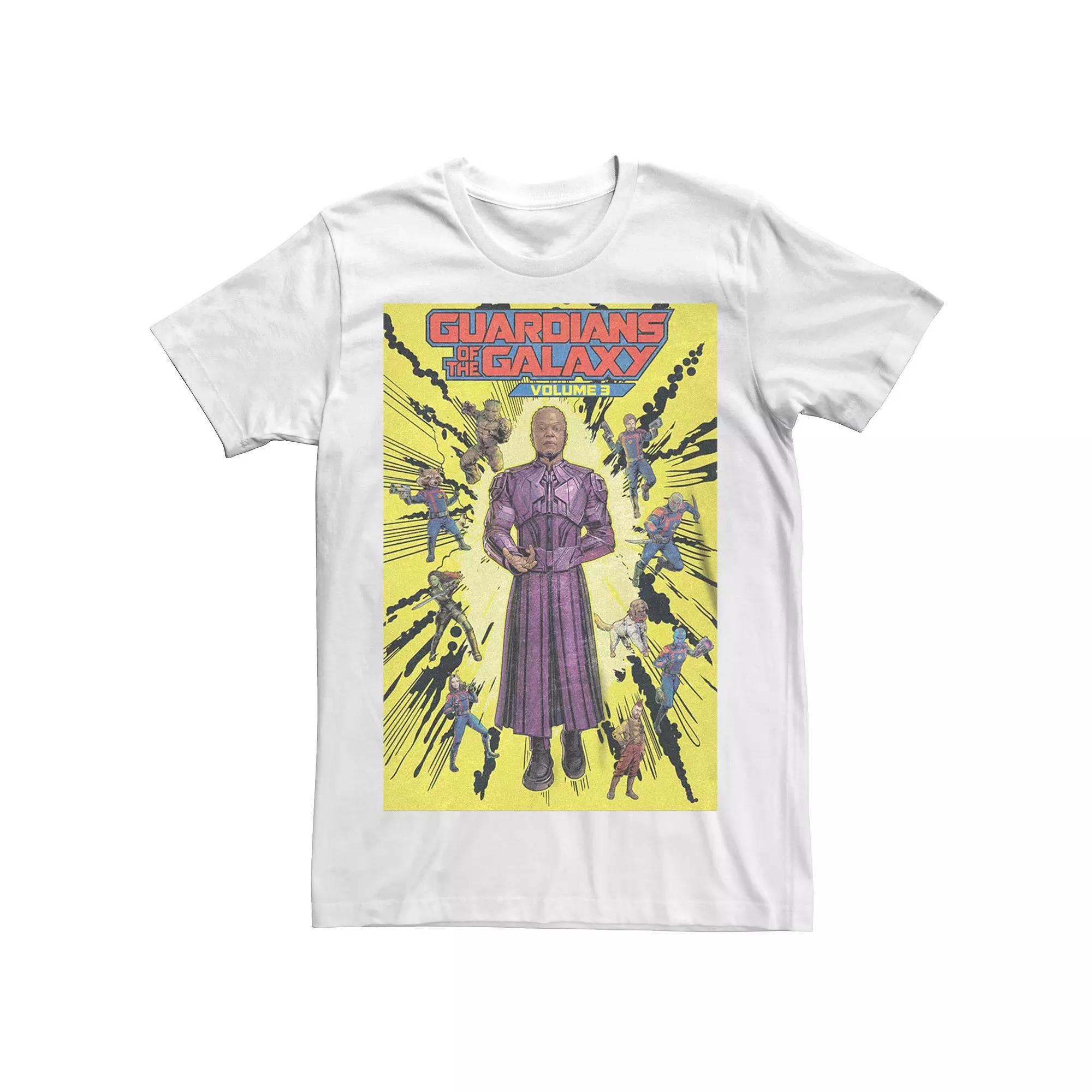 Men's Marvel Guardians of the Galaxy Vol. 3 Comic Book Style Cover Graphic Tee, Size: Large, White Product Image
