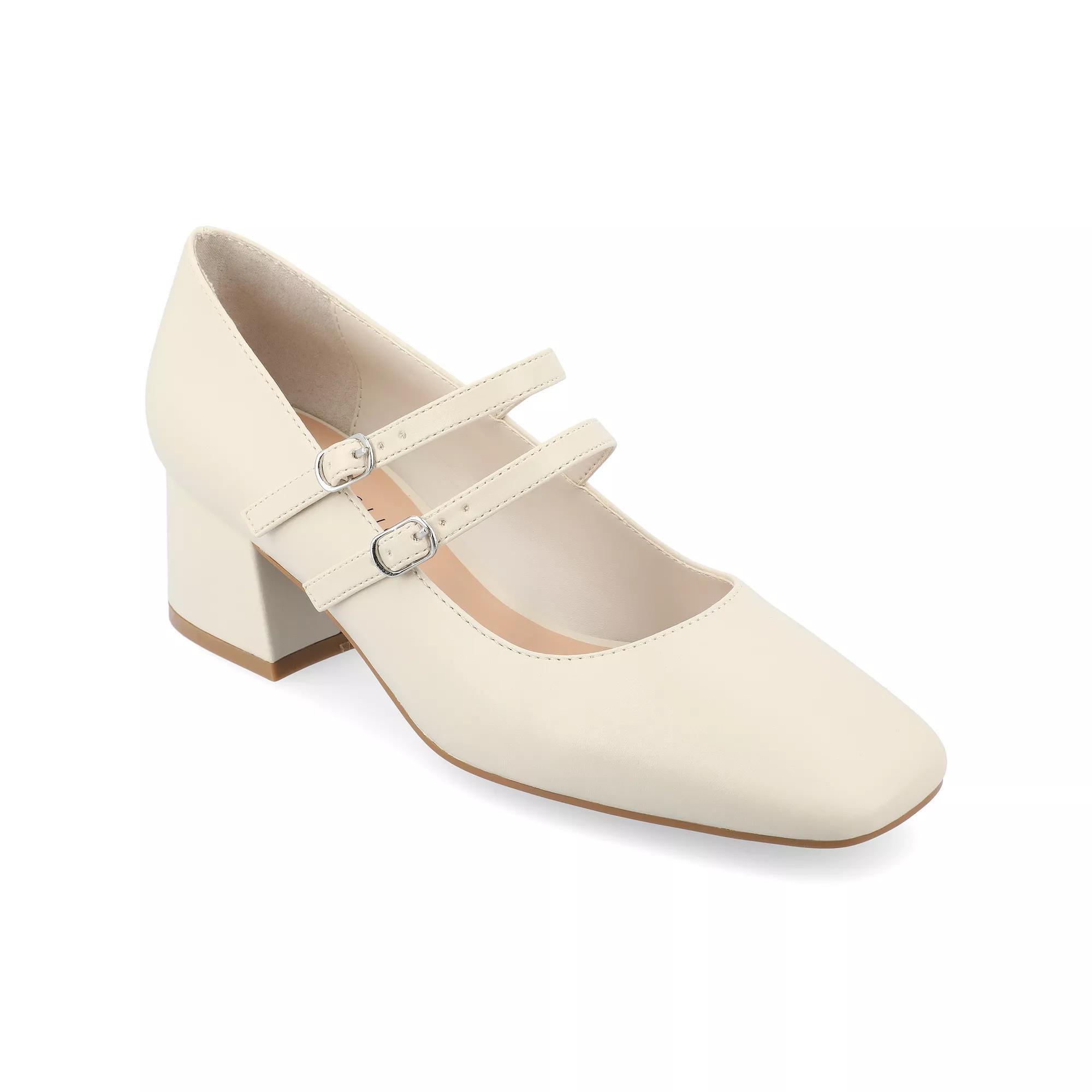 Journee Nally Women's Tru Comfort Foam Faux Leather Mary Jane Pumps, Size: 8.5, Off White Product Image