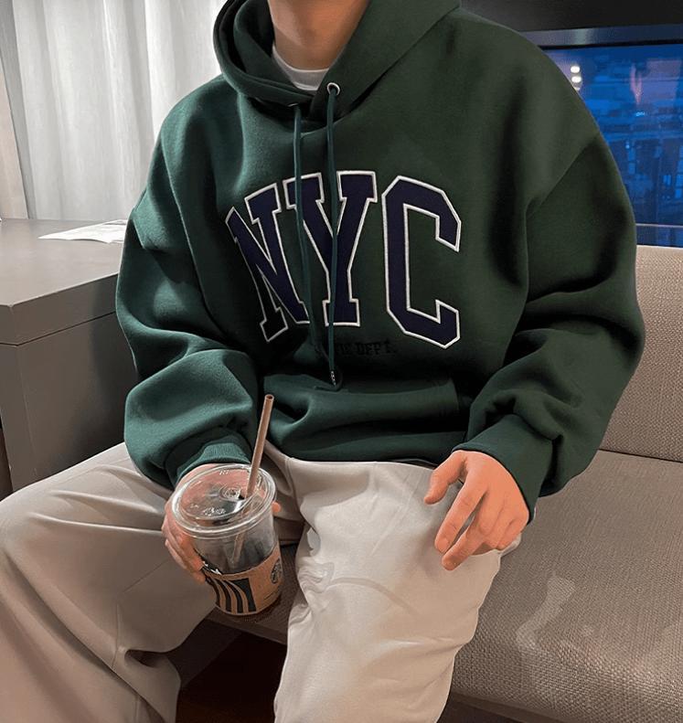 RT No. 10955 EMBROIDERED NYC PULLOVER HOODIE Product Image