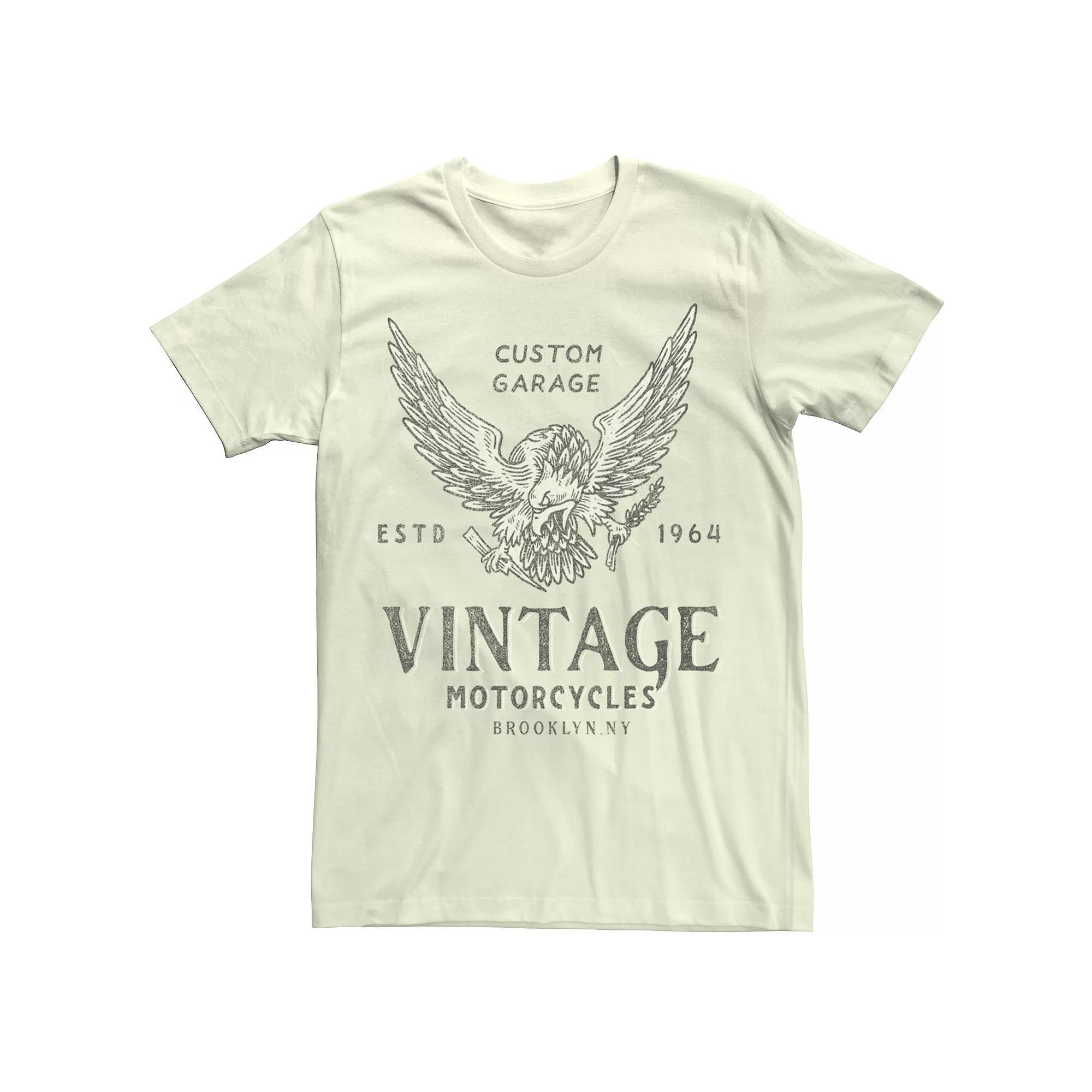 Men's Vintage Motorcycles Brooklyn, NY Custom Garage Tee, Boy's, Size: Medium, Natural Product Image