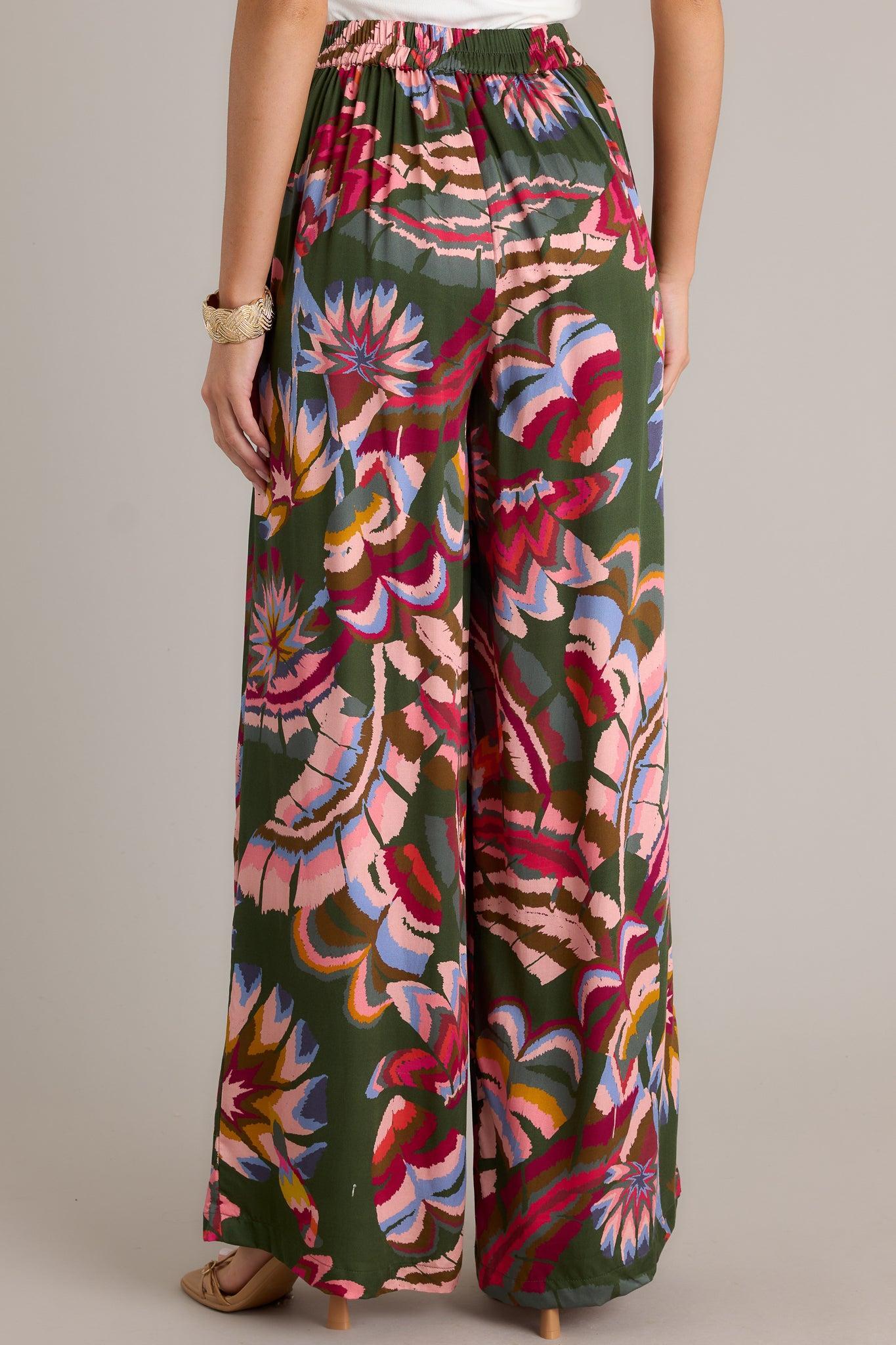 Secret Willow Green Multi Wide Leg Pants Product Image