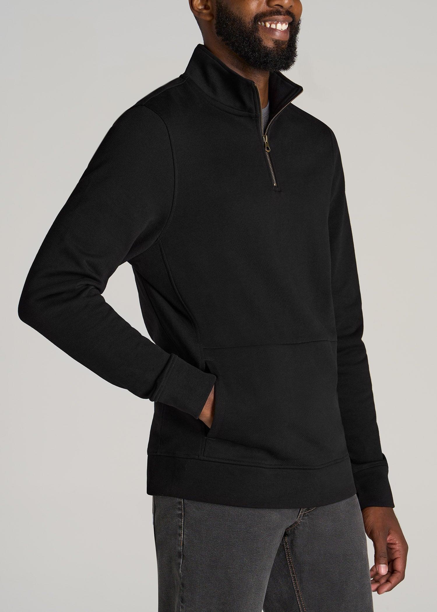 LJ&S Heavyweight Quarter-Zip Men's Tall Pullover in Vintage Black Product Image