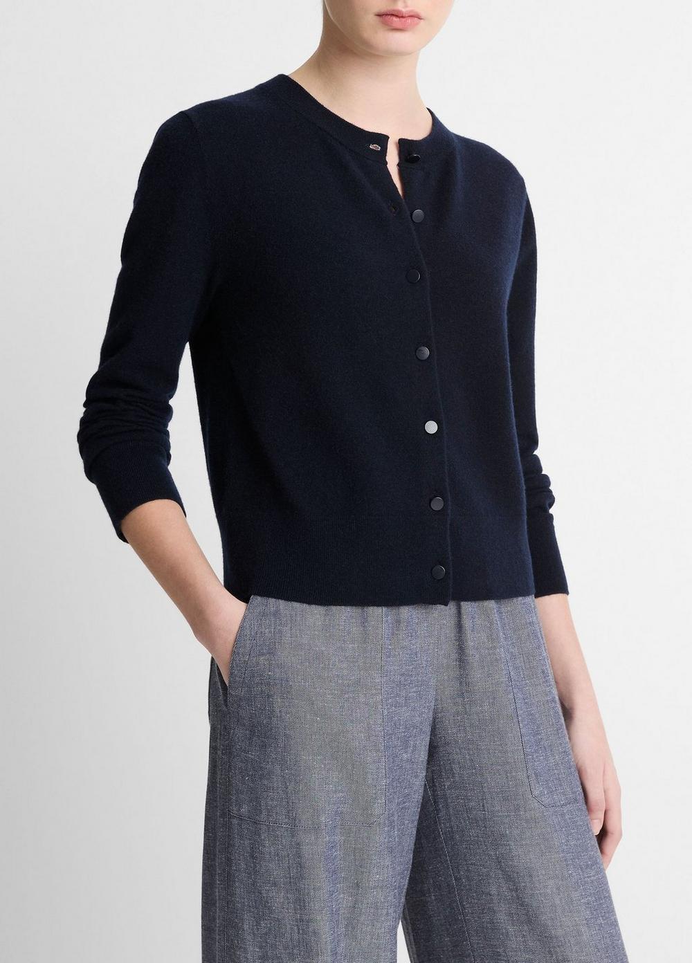Womens Half Moon Wool & Cashmere Blend Cardigan Product Image