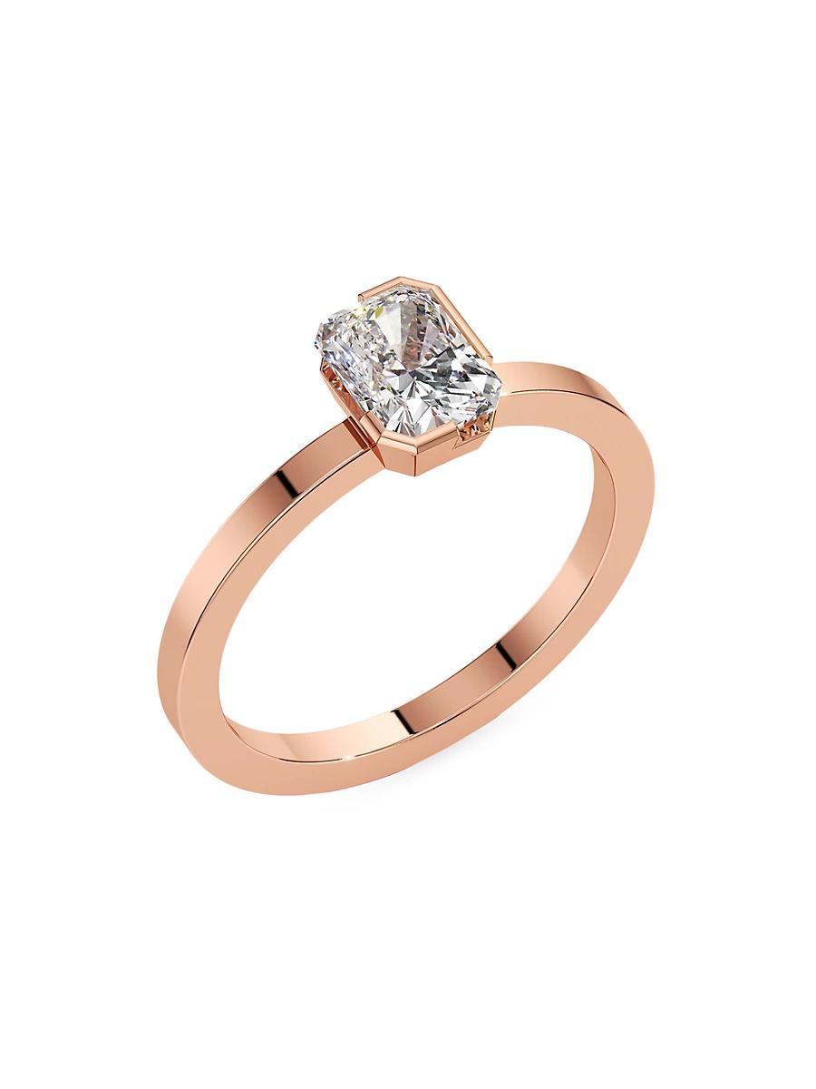 Womens Meta 18K Rose Gold & 1.01 TCW Lab-Grown Diamond Radiant-Cut Solitaire Ring Product Image