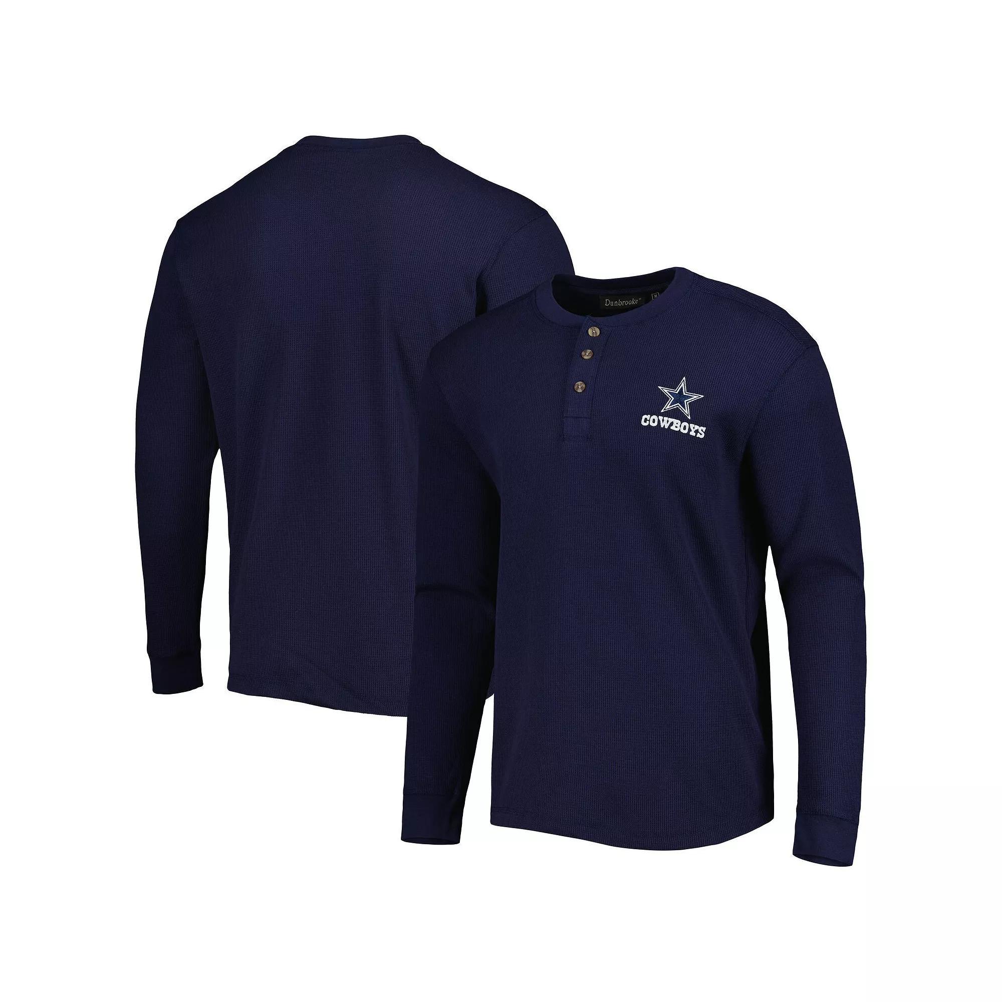 Men's Navy Dallas Cowboys Maverick Thermal Henley Long Sleeve T-Shirt, Size: Small, Blue Product Image