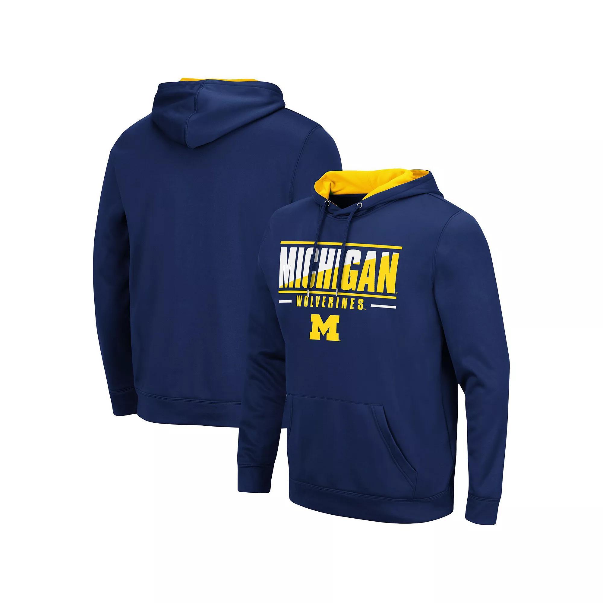 Men's Colosseum Black Michigan State Spartans Slash Stack 2.0 Pullover Hoodie, Size: Small Product Image