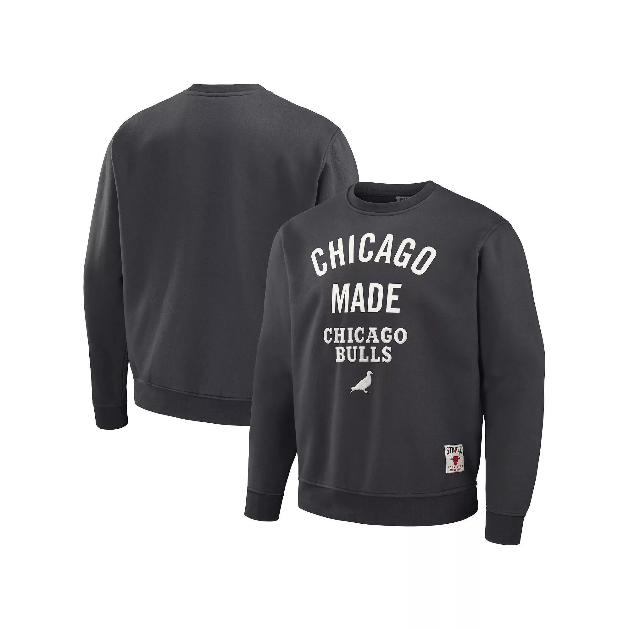 Men's NBA x Staple Anthracite Utah Jazz Plush Pullover Sweatshirt, Size: Large, Jaz Grey Product Image