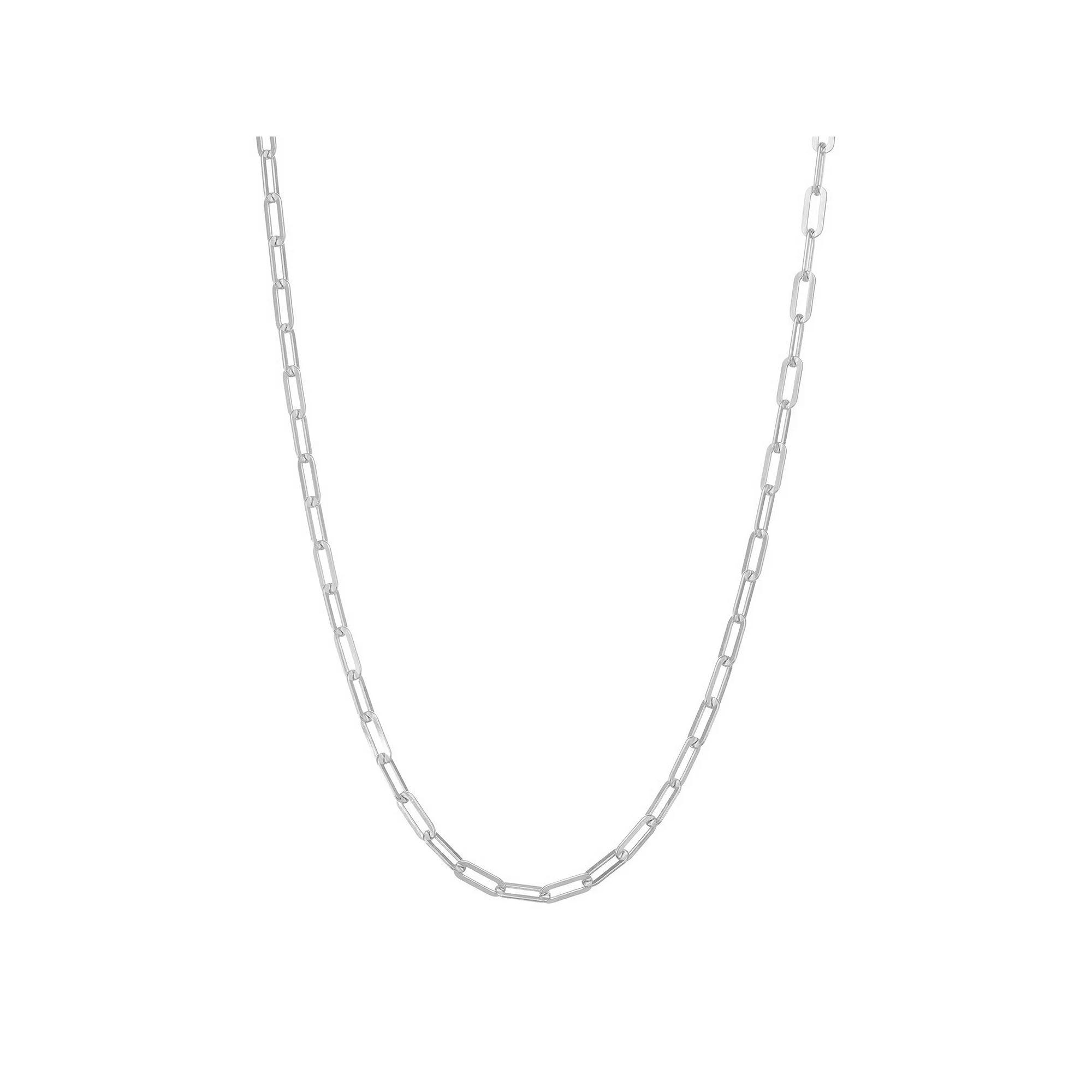 Giorgio di Vicenza Sterling Silver Flat Paper Clip Chain Necklace, Womens Product Image