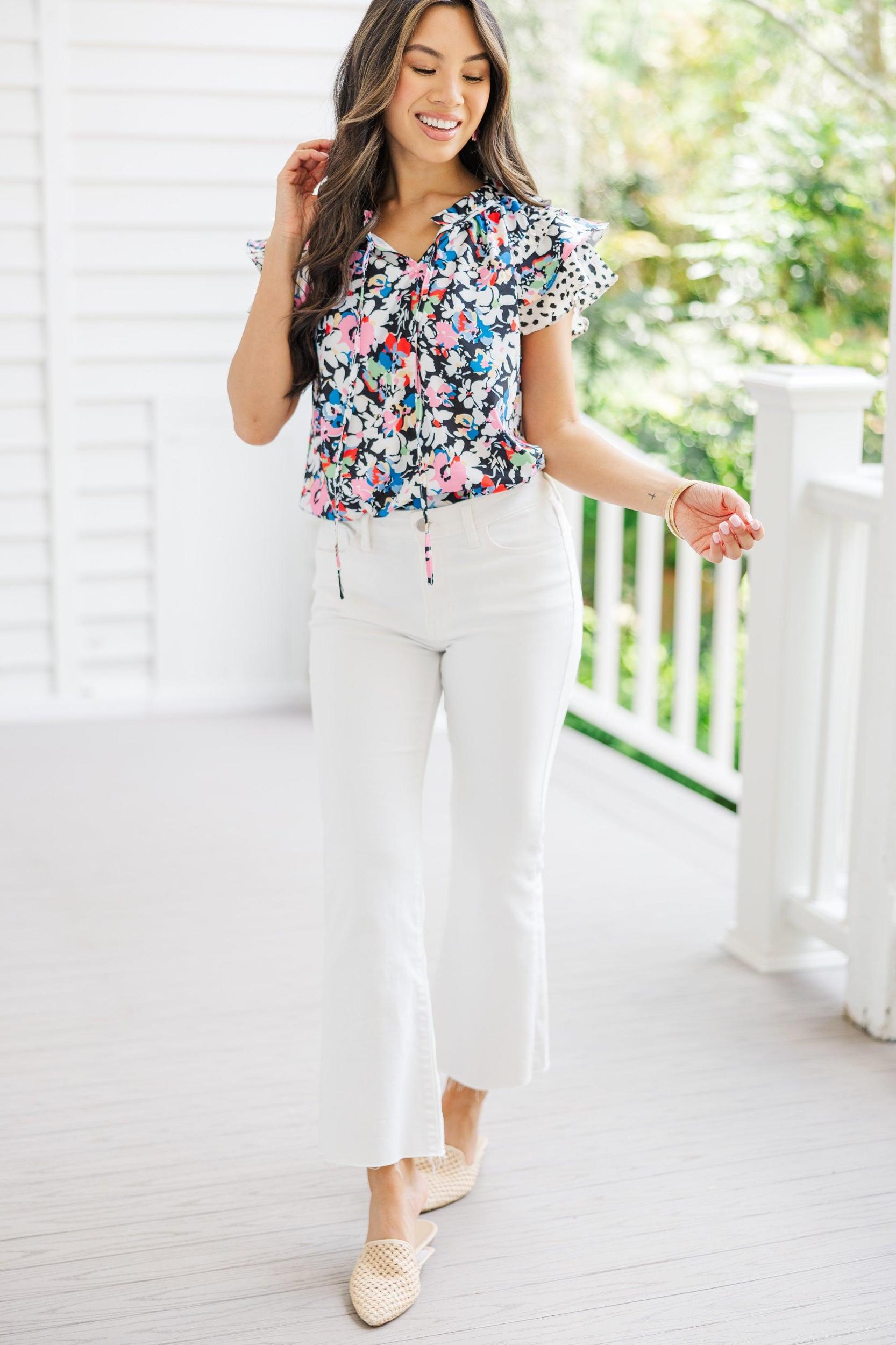 Can't Miss This Black Mixed Print Blouse Female Product Image