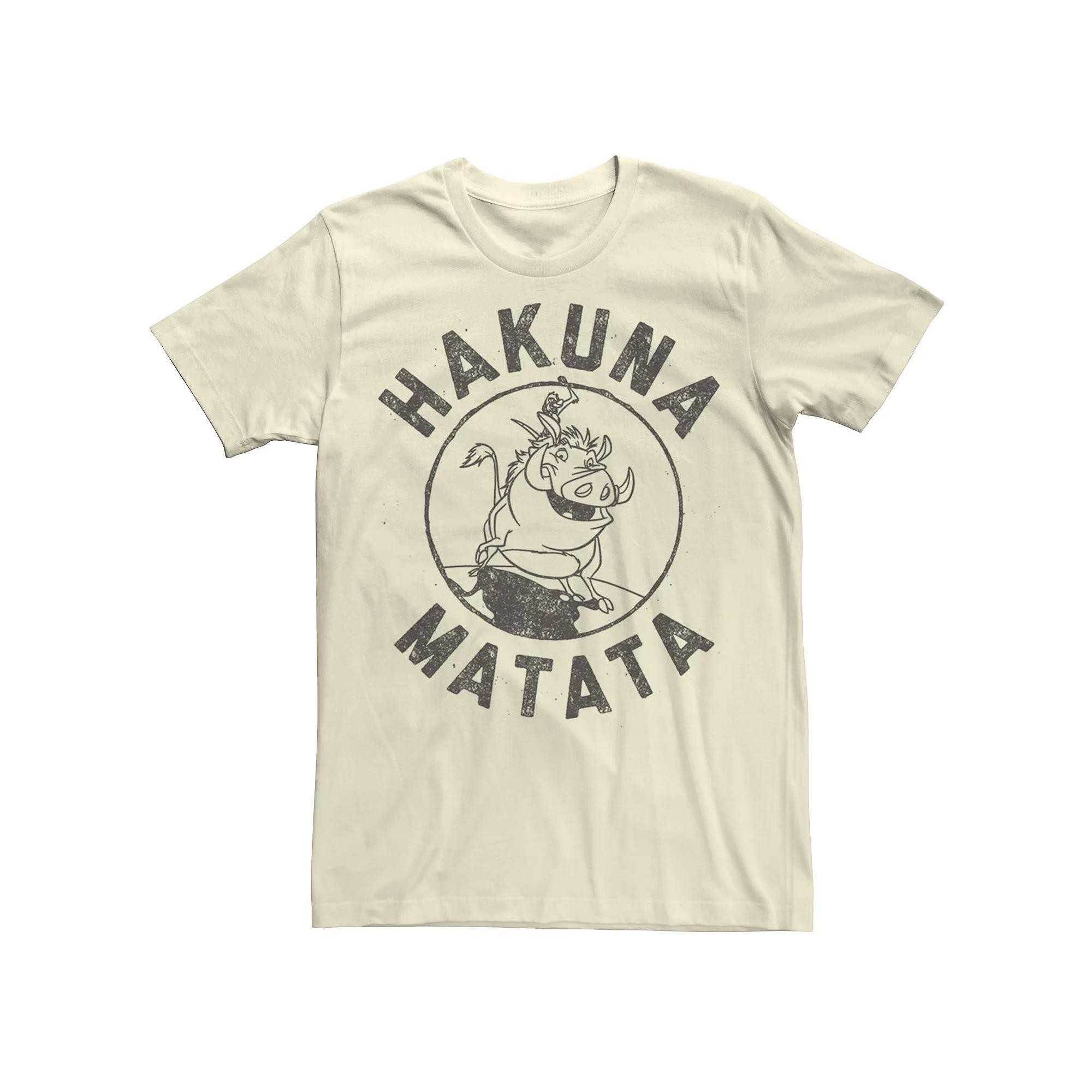 Disney's The Lion King Timon & Pumbaa Hakuna Matata Men's Tee, Size: 3XL, Natural Product Image