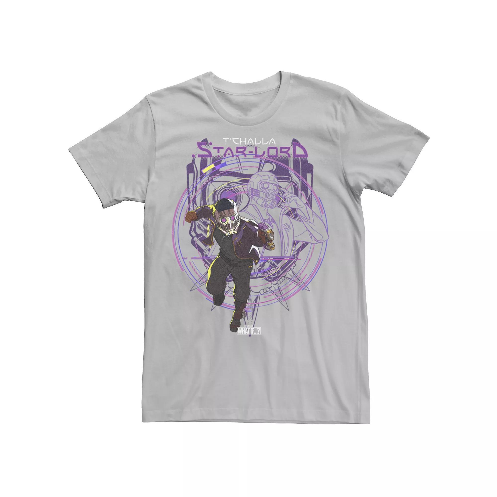Men's Marvel What If T'Challa Star Lord Poster Tee, Size: Small, Light Blue Product Image