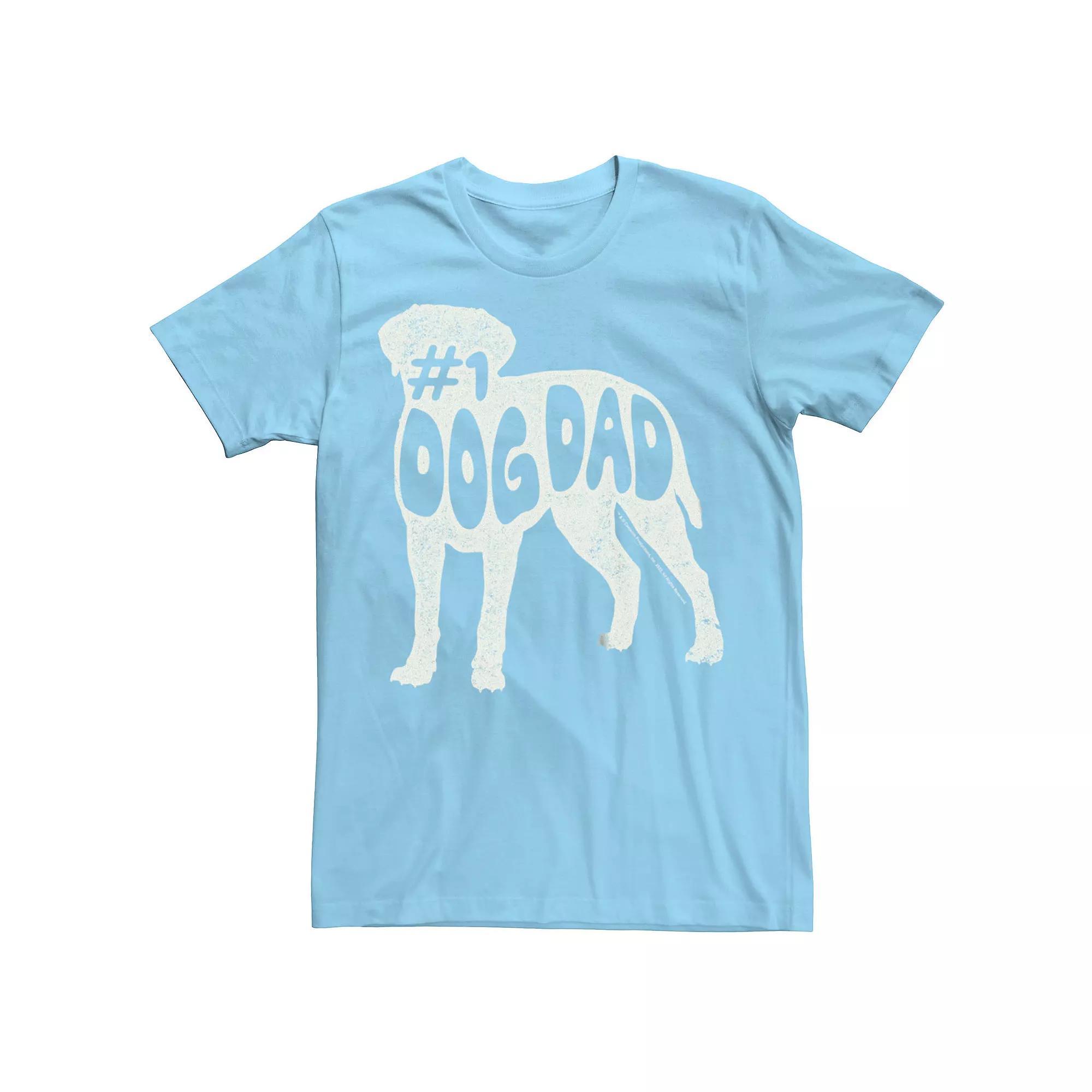 Men's Number 1 Dog Dad Graphic Tee, Size: Large, Light Blue Product Image