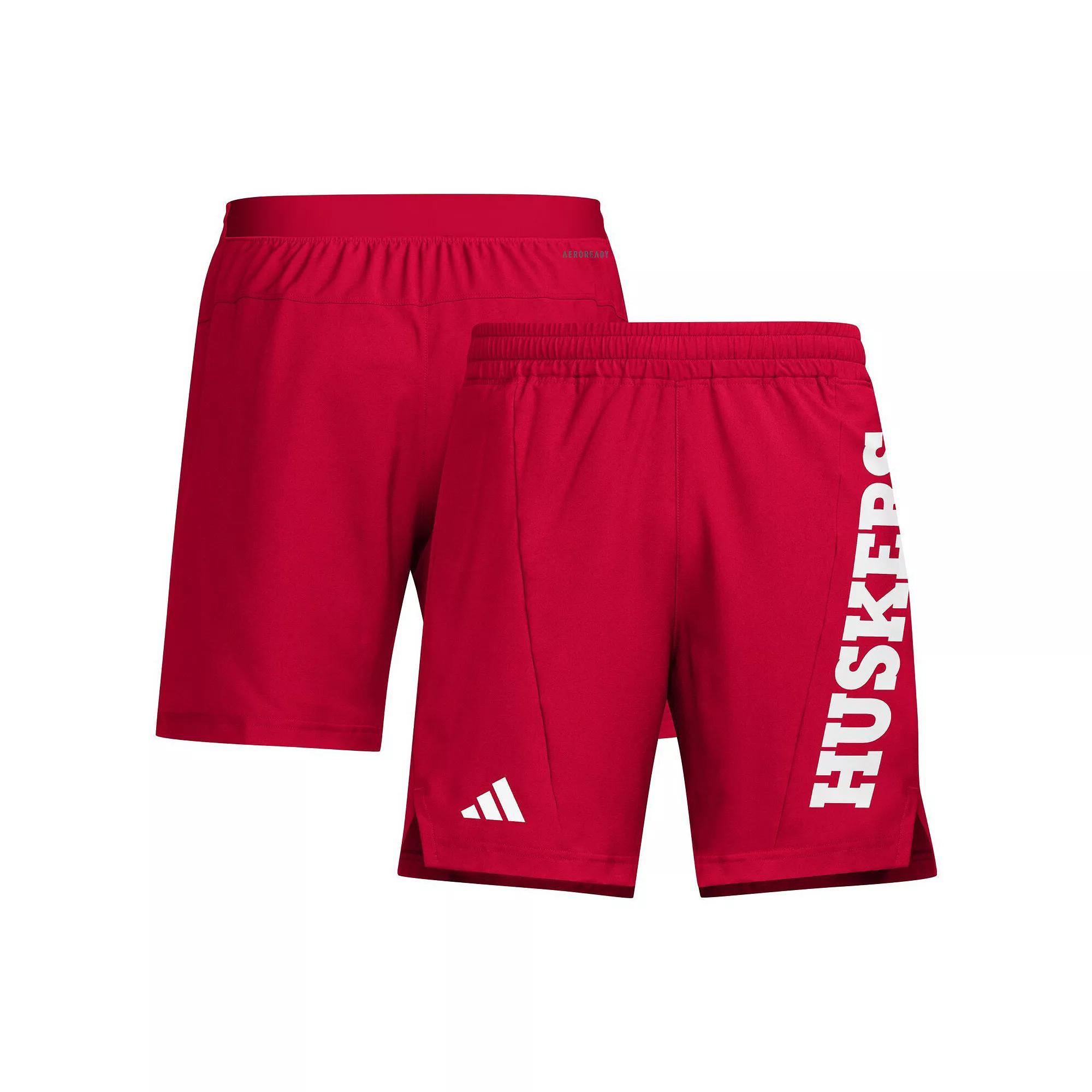 Men's adidas Scarlet Nebraska Huskers Designed for Training AEROREADY Shorts, Size: 2XL, Red Product Image