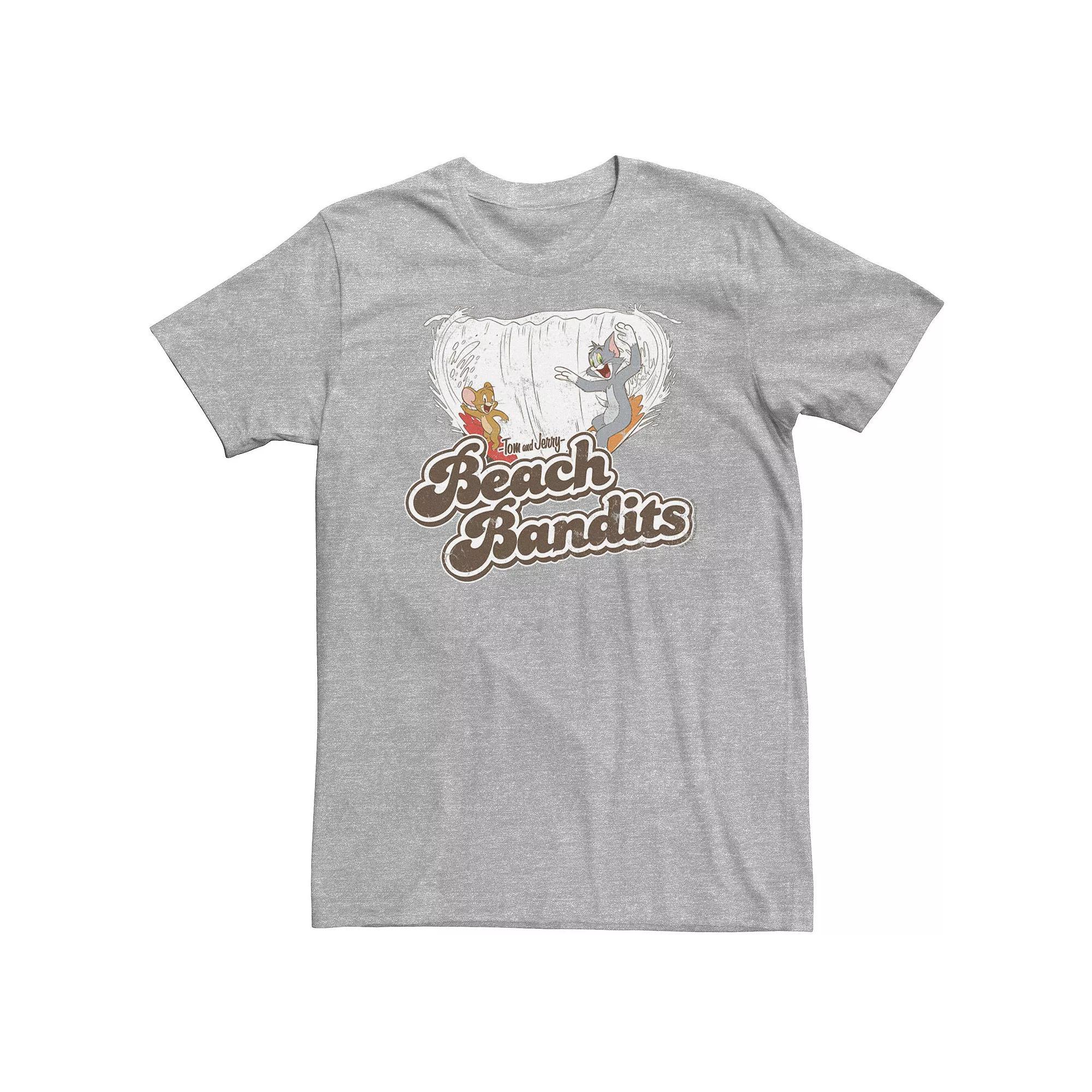 Big & Tall Tom & Jerry Beach Bandits Tee, Men's, Size: 3XL, Athletic Grey Product Image