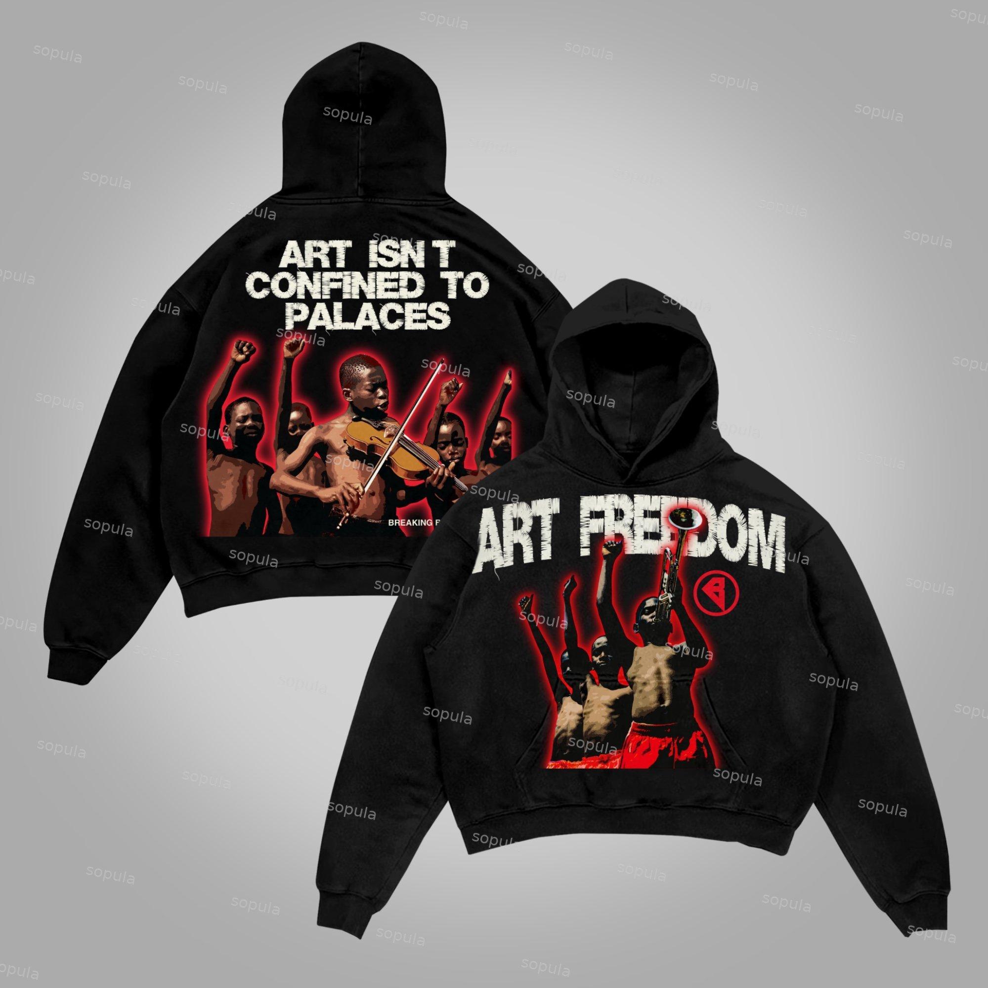 Sopula Art Without Borders Printed Graphics Cotton Pocket Hoodie Product Image
