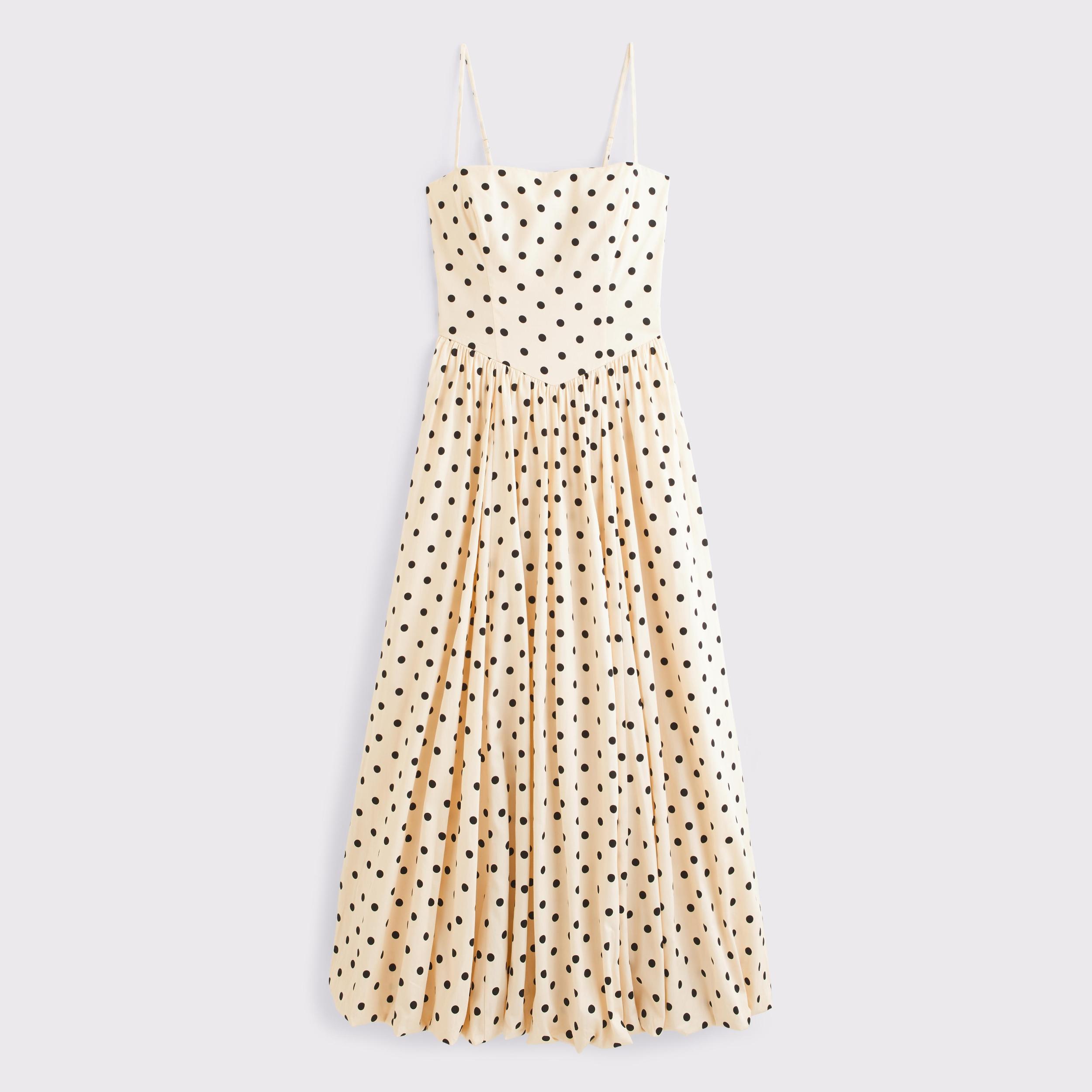 Dipped-Waist Bubble Hem Midi Dress Product Image