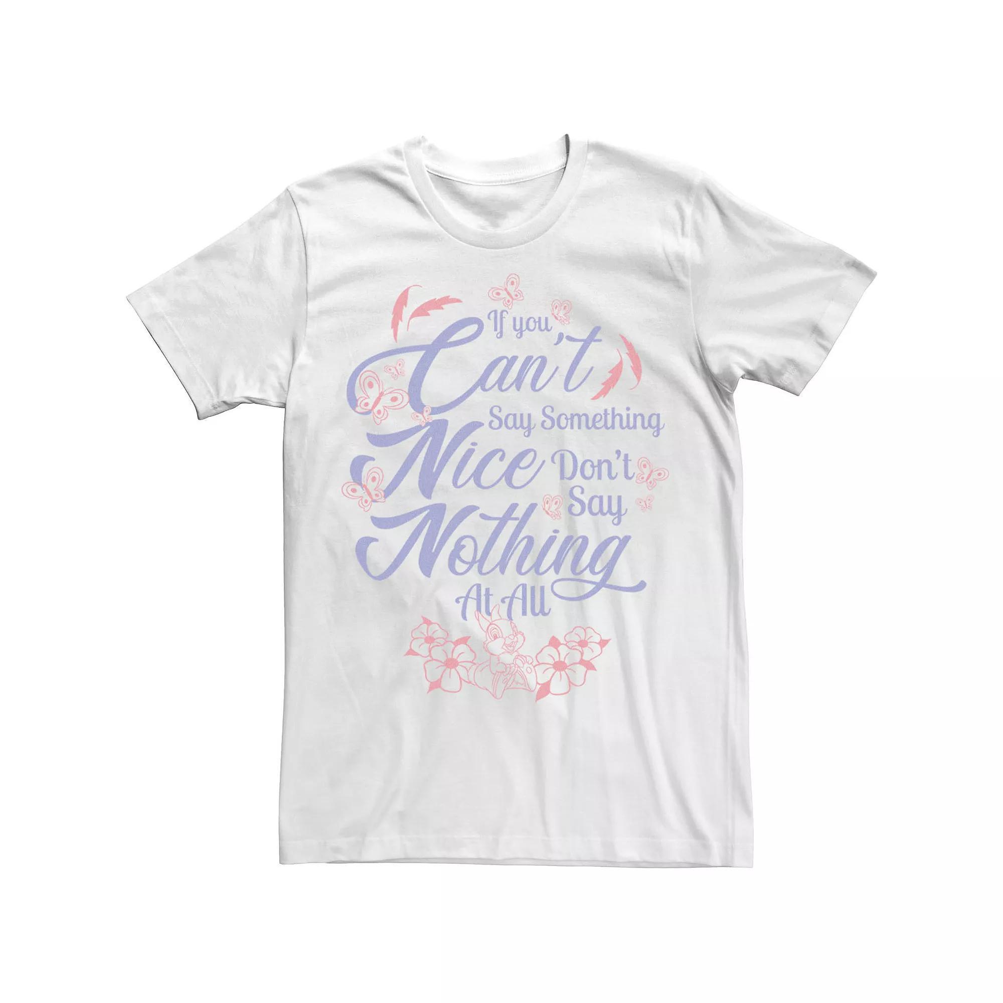 Disney's Bambi If You Can't Say Something Nice Quote Men's Tee, Size: Large, White Product Image