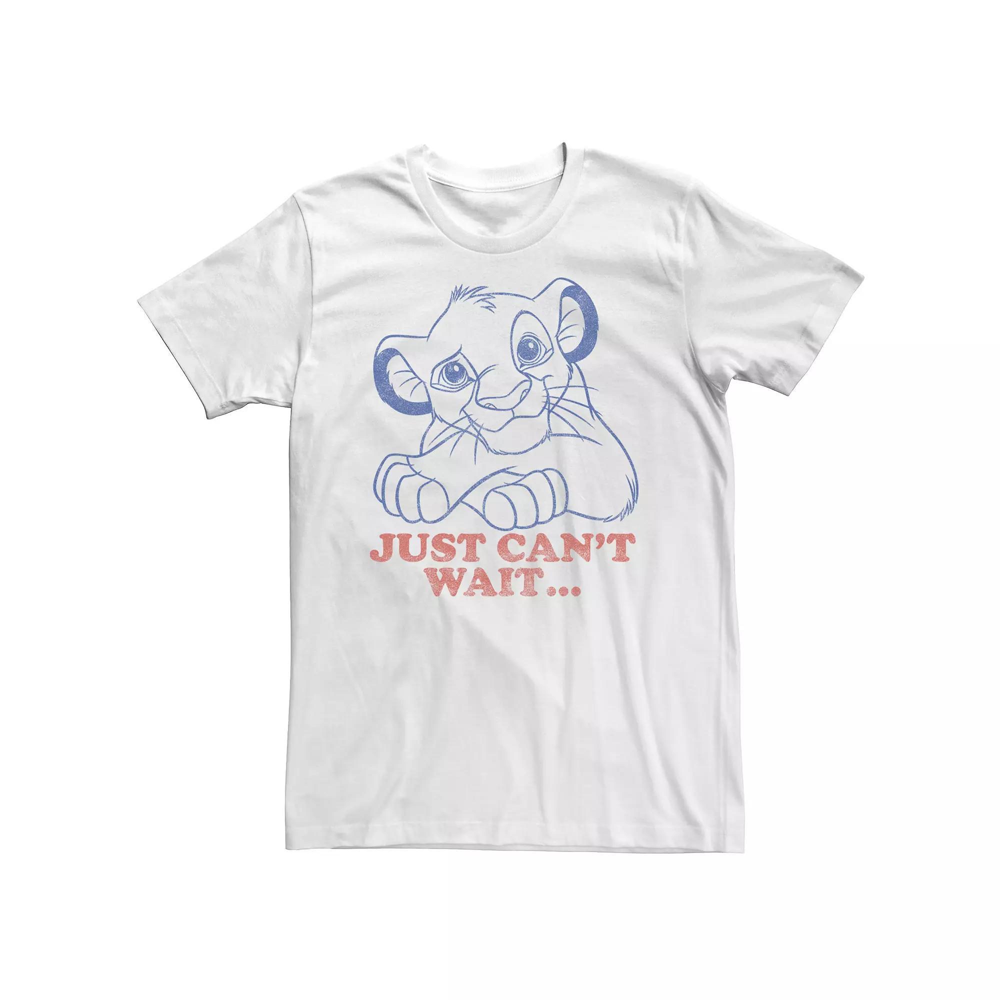 Big & Tall Disney Lion King Simba Can't Wait Line Art Tee, Men's, Size: 4XLT, White Product Image