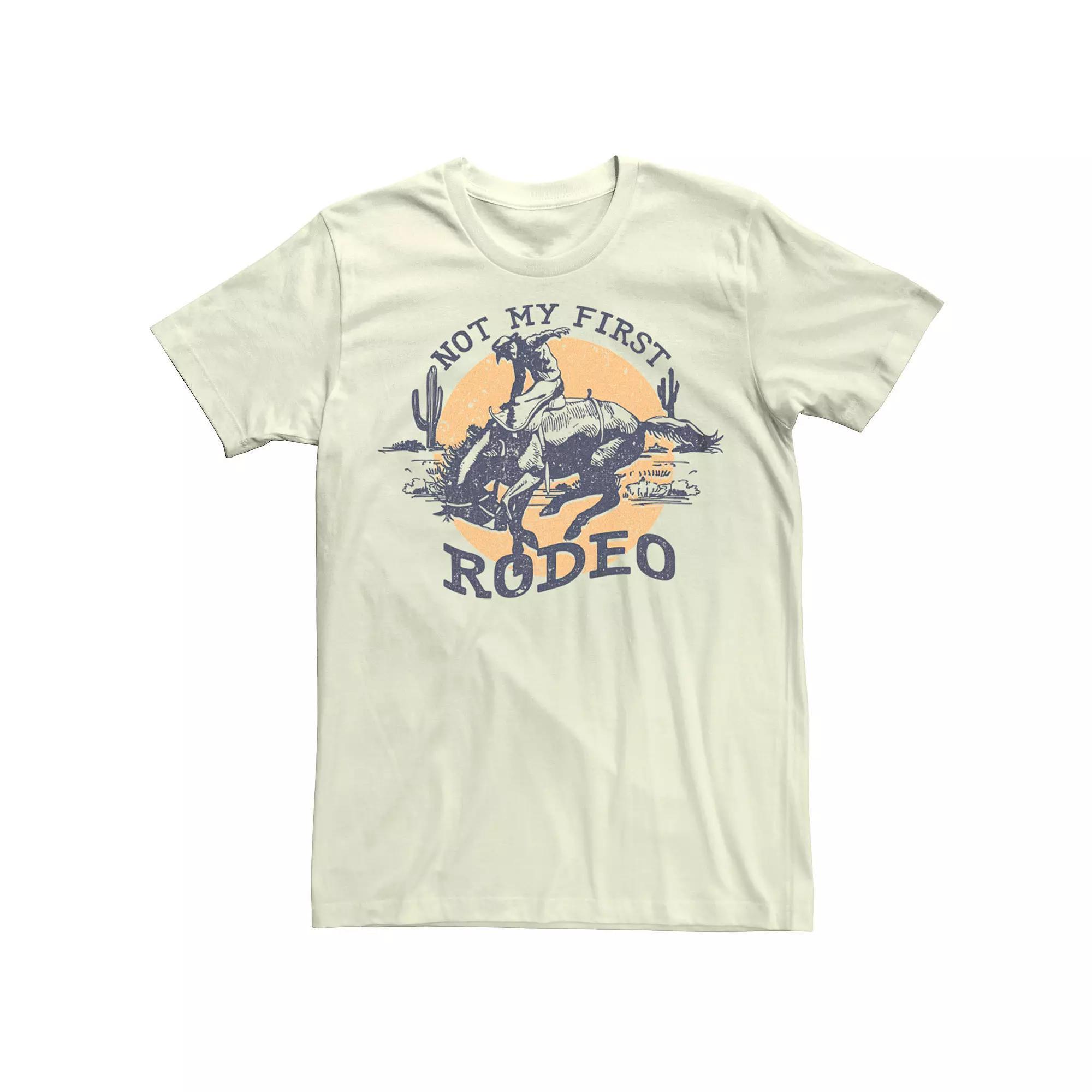 Men's Not My First Rodeo Cowboy Desert Graphic Tee, Size: Medium, Natural Product Image