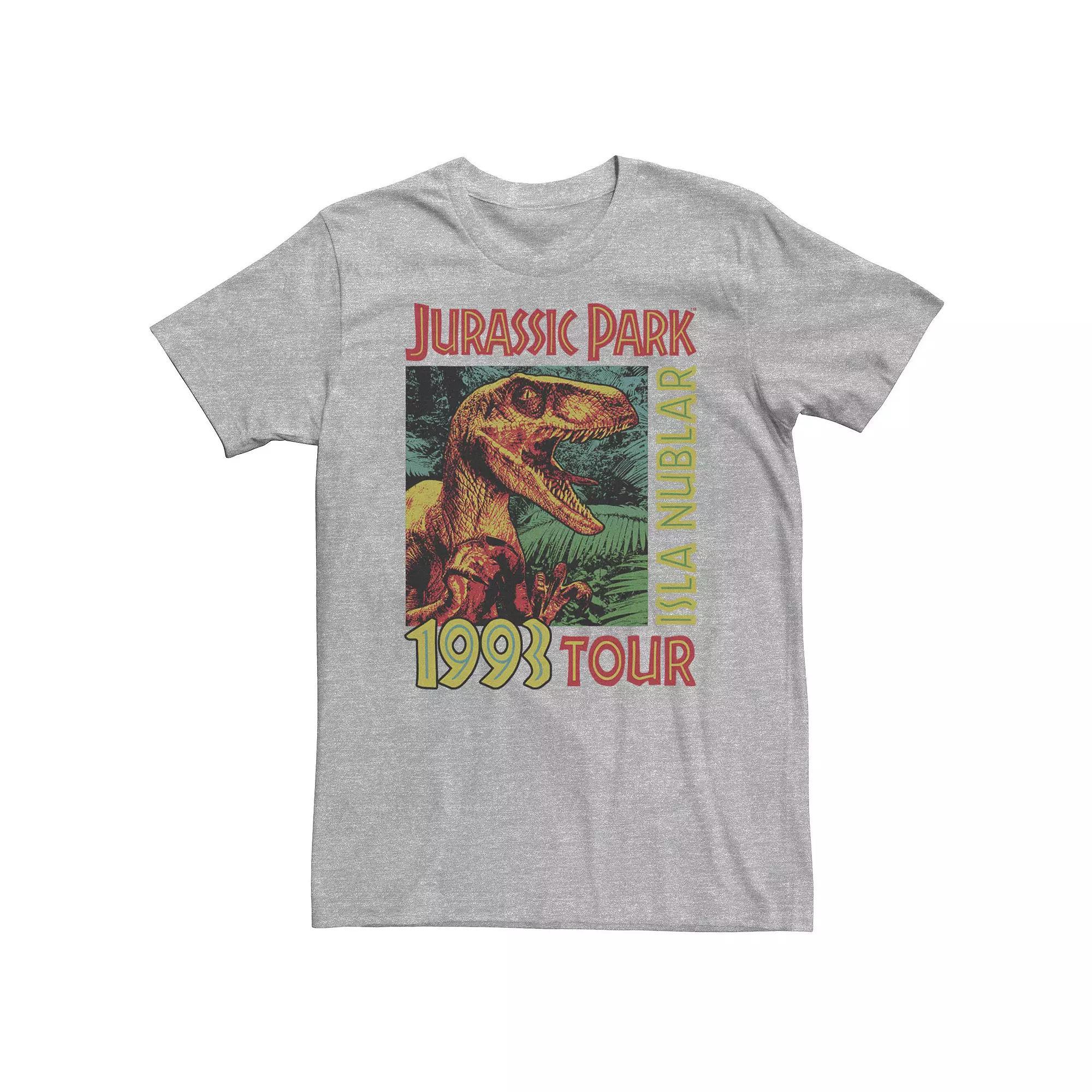 Big & Tall Jurassic Park Isla Nublar 1993 Tour Poster Tee, Men's, Size: 4XL, Athletic Grey Product Image