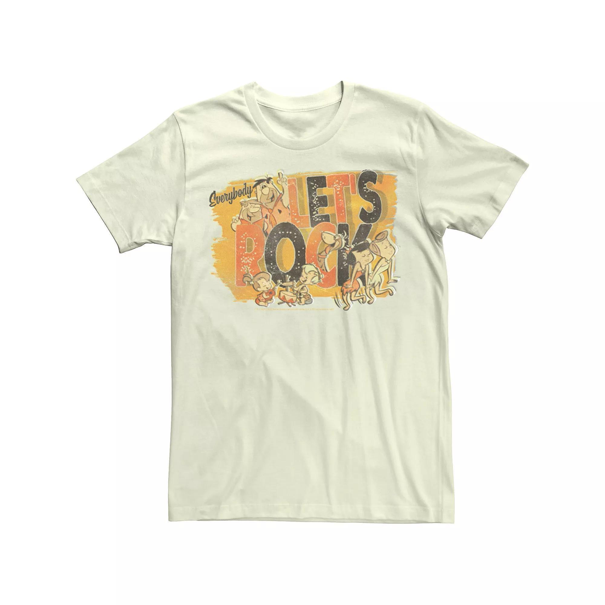 Men's The Core Flintstones Lets Rock Poster Tee, Size: Medium, Natural Product Image