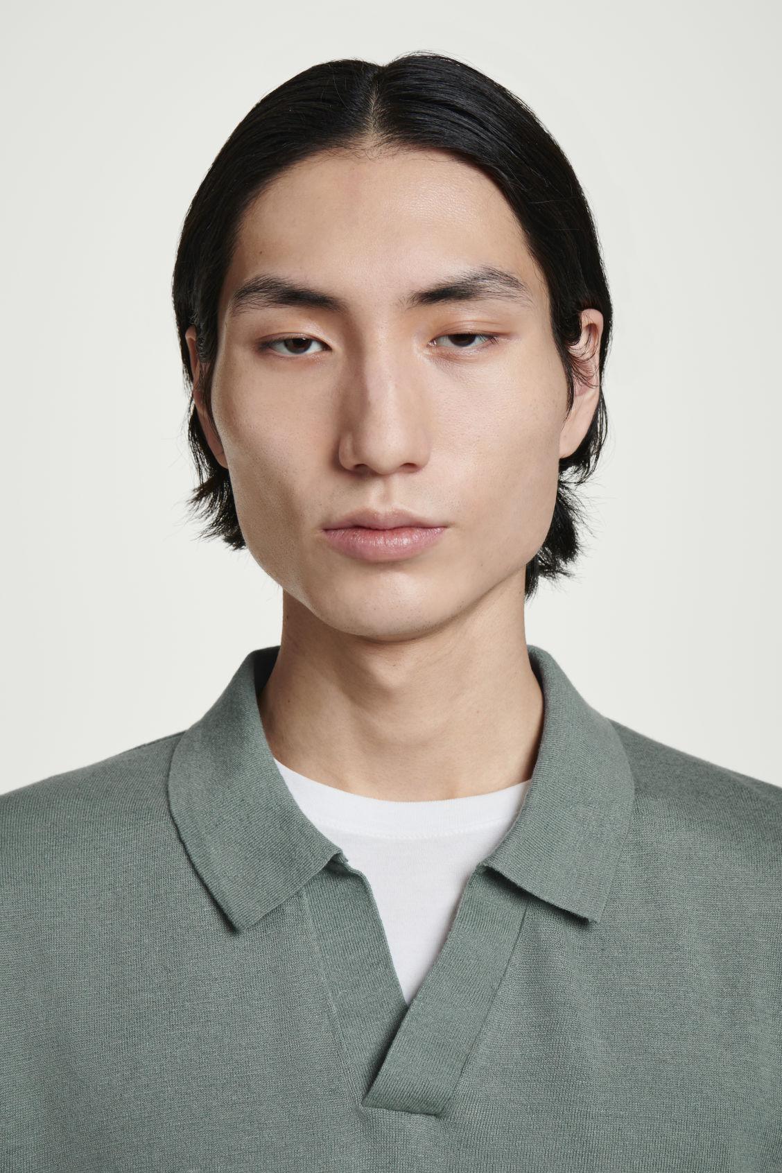 KNITTED LINEN POLO SHIRT Product Image