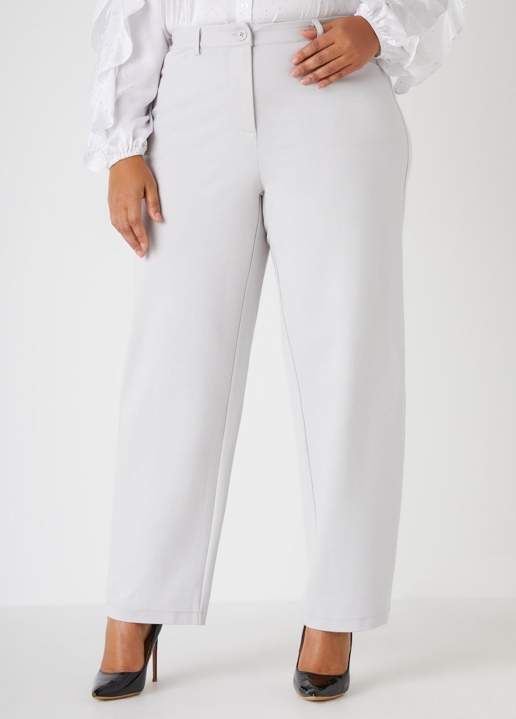Plus Size Ponte High Waist Trousers Ashley Stewart Product Image