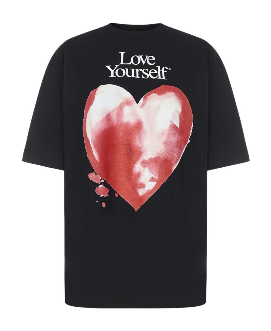 MSGM Heart-print T-shirt In Pink Product Image