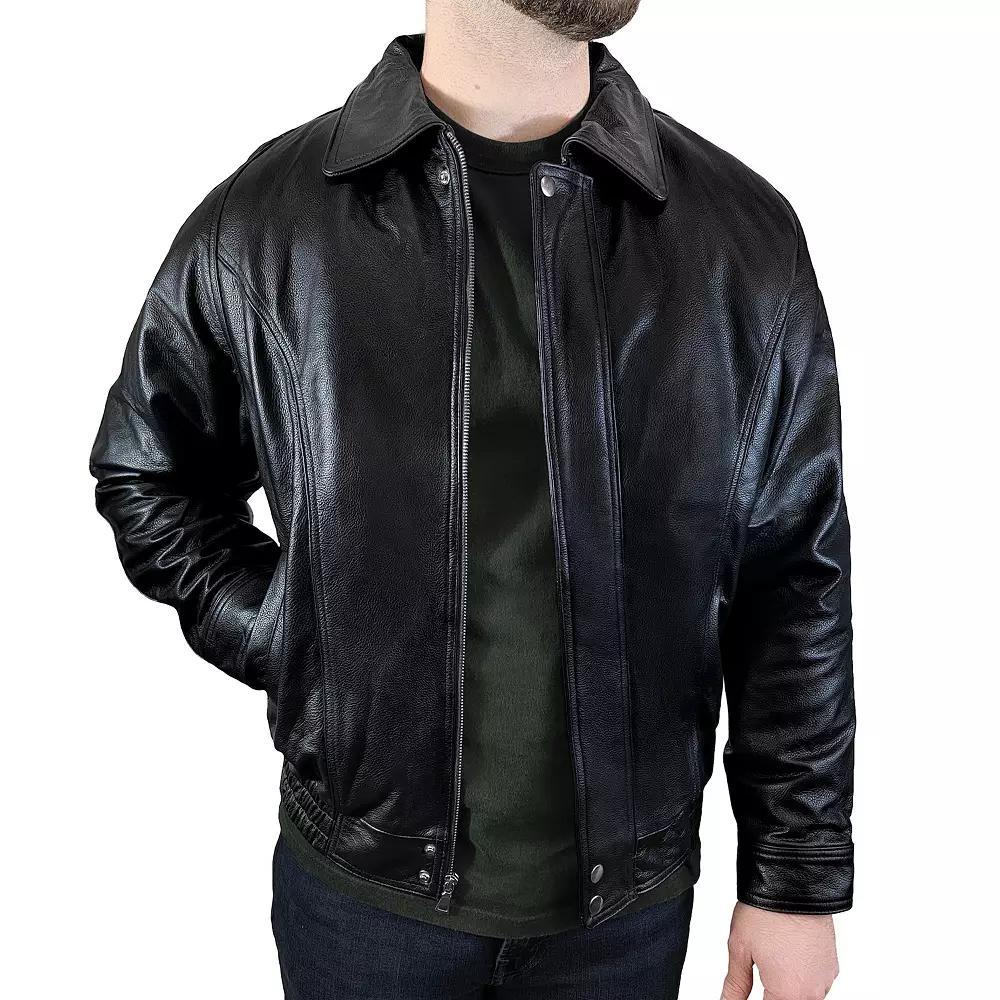 Big & Tall Victory Outfitters Vintage Leather Bomber Jacket, Men's, Size: 4XL, Black Product Image