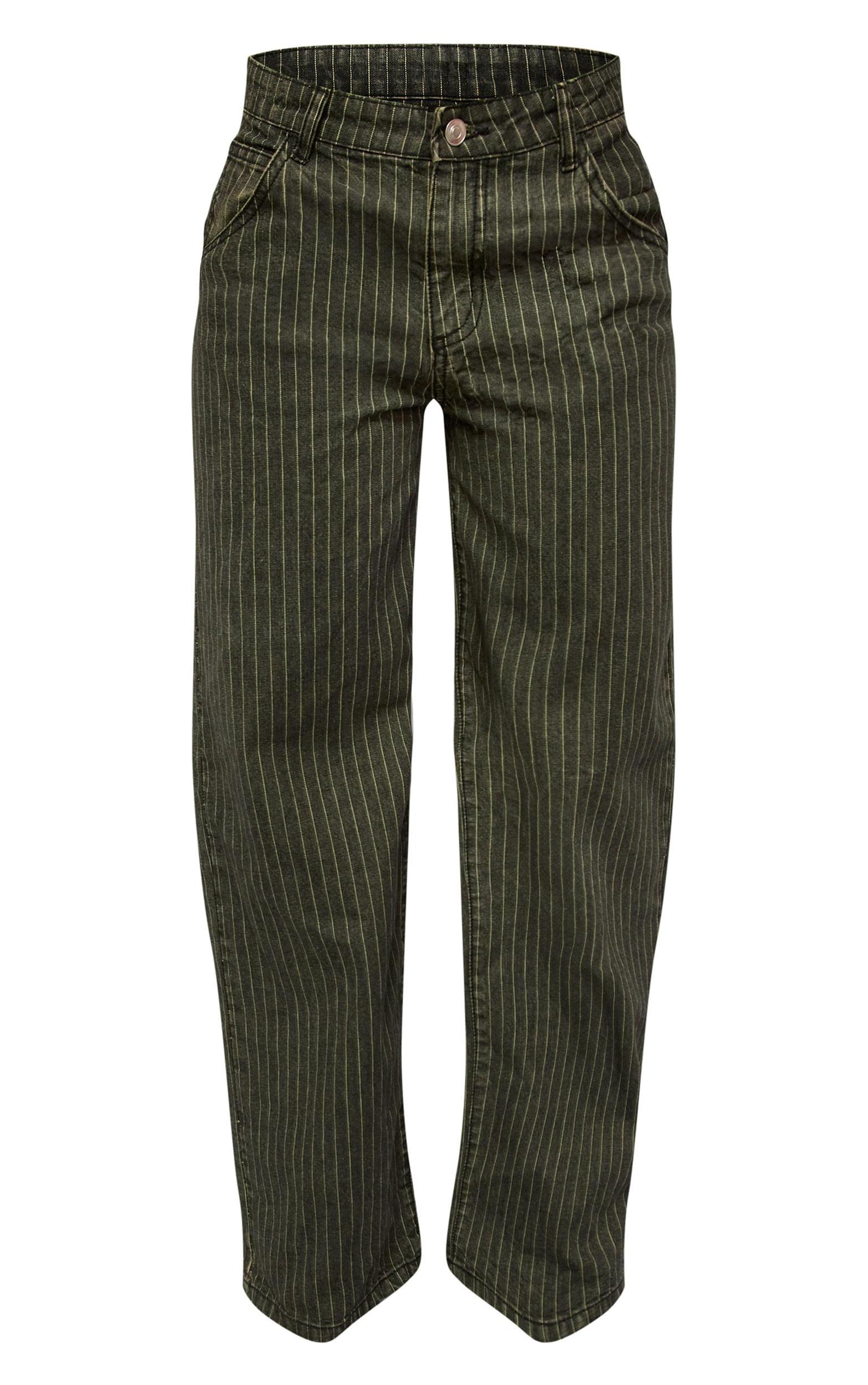 Grey Vintage Tint Pinstripe Baggy Jeans Product Image