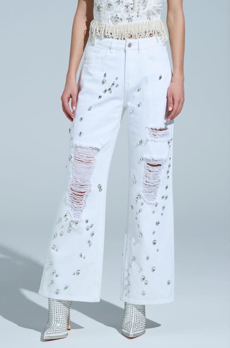 VANJA RELAXED DENIM WITH RHINESTONE Product Image