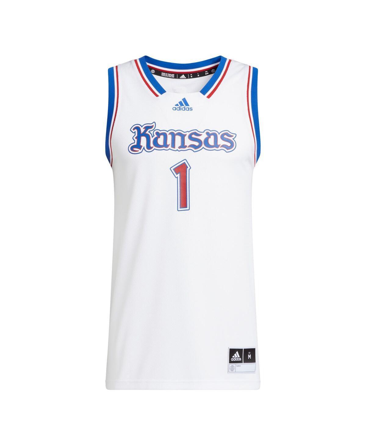 Men's adidas # Kansas Jayhawks Kansas Jayhawks Swingman Basketball Jersey, Size: Medium, White Product Image