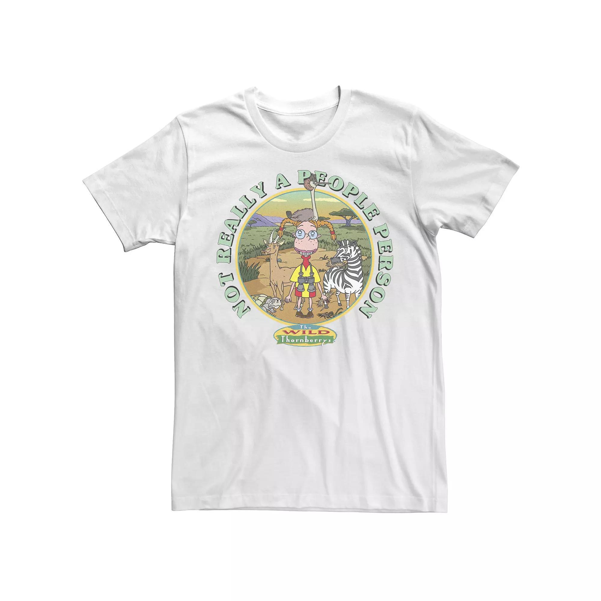 Men's Wild Thornberries Eliza Not Really A People Person Short Sleeve Tee, Size: 3XL, White Product Image