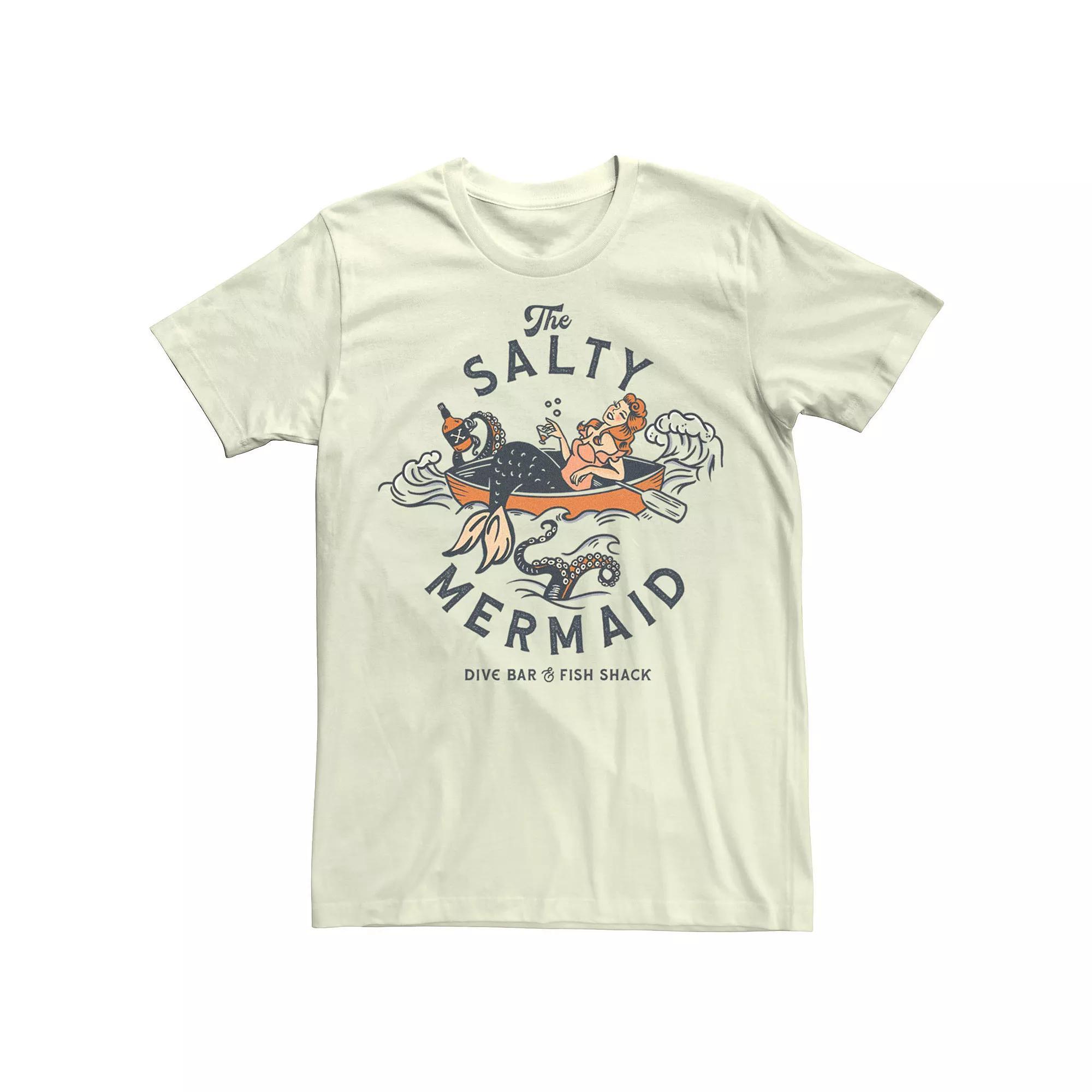 Men's The Salty Mermaid Dive Bar & Fish Shack Graphic Tee, Size: Small, Natural Product Image