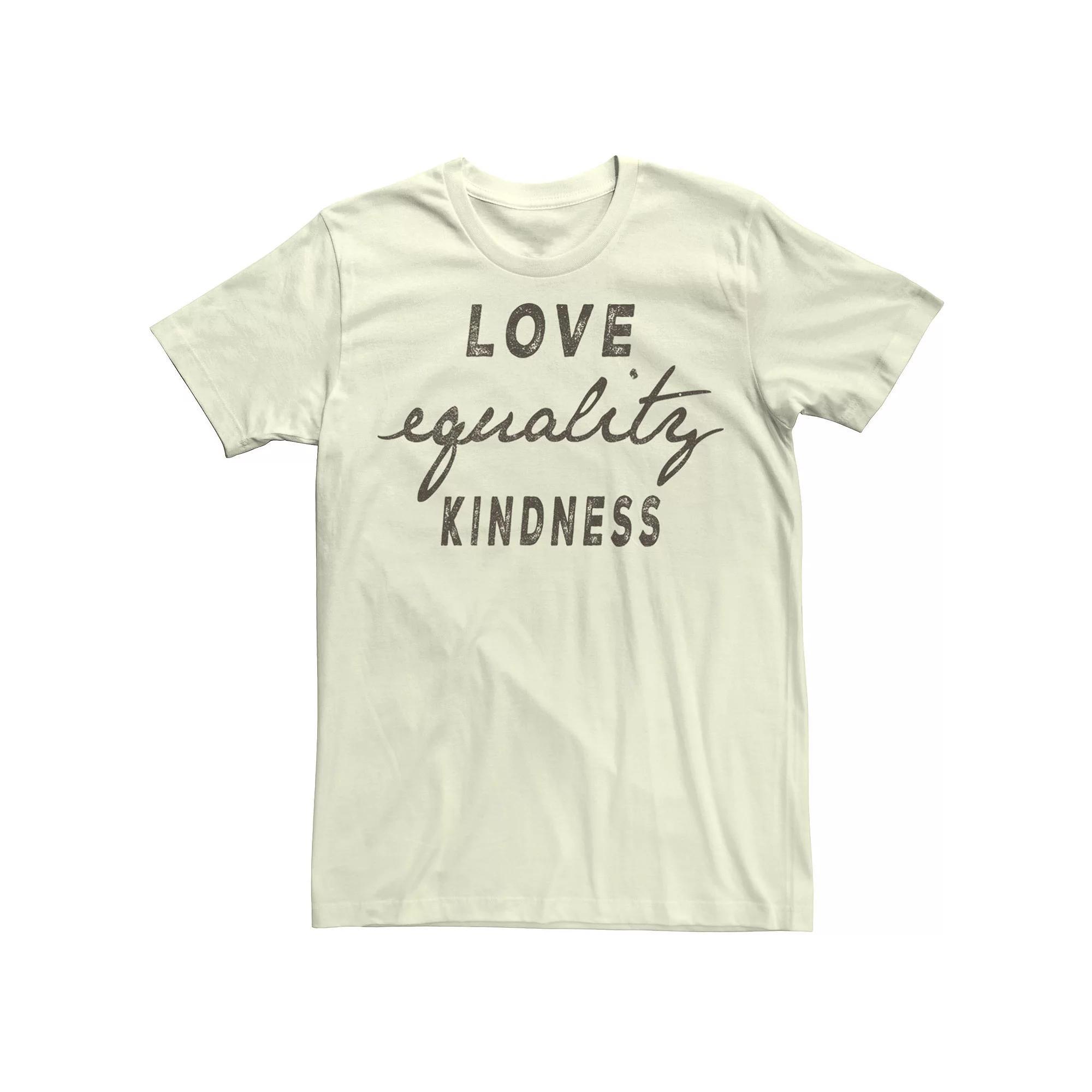 Men's Fifth Sun "Love Equality Kindness" Stack Text Tee, Size: Medium, Natural Product Image
