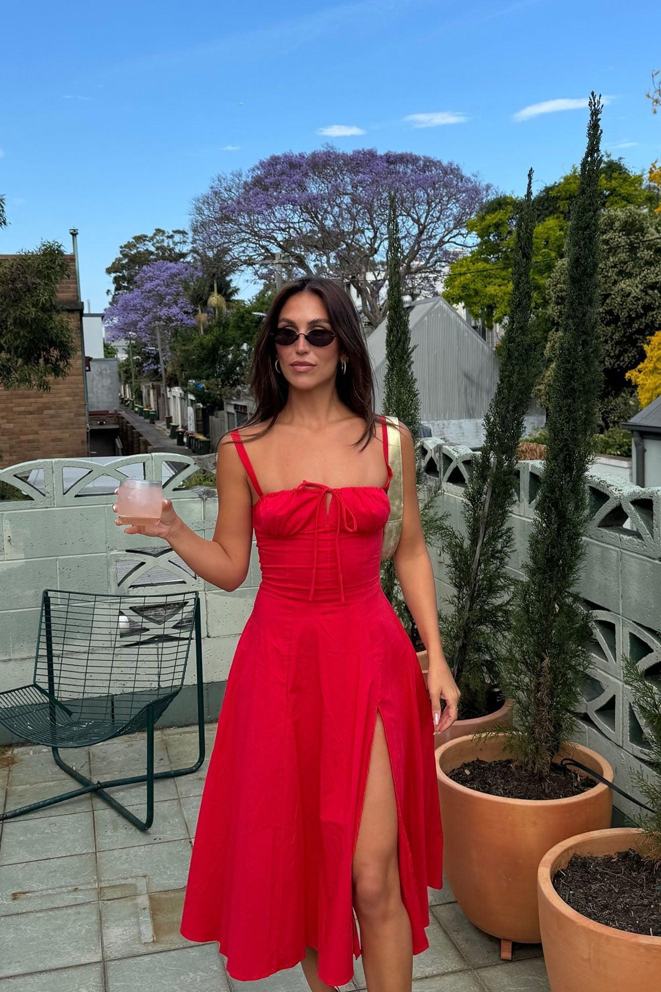 Juniper Midi Dress - Red Product Image