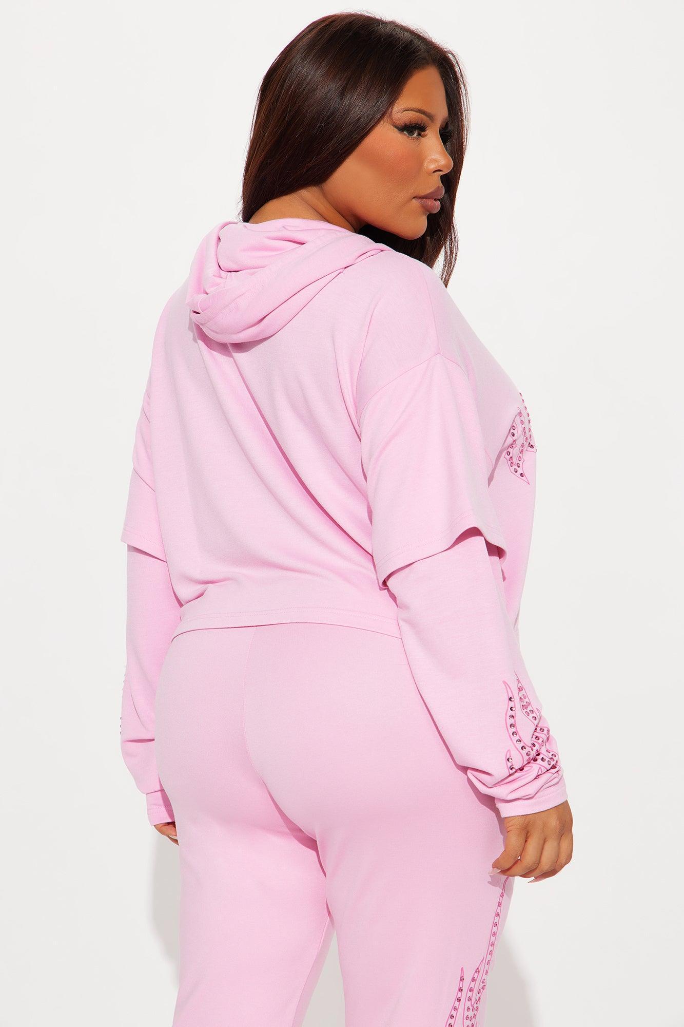 Von Dutch Fire Racer Layered Hoodie - Pink Product Image