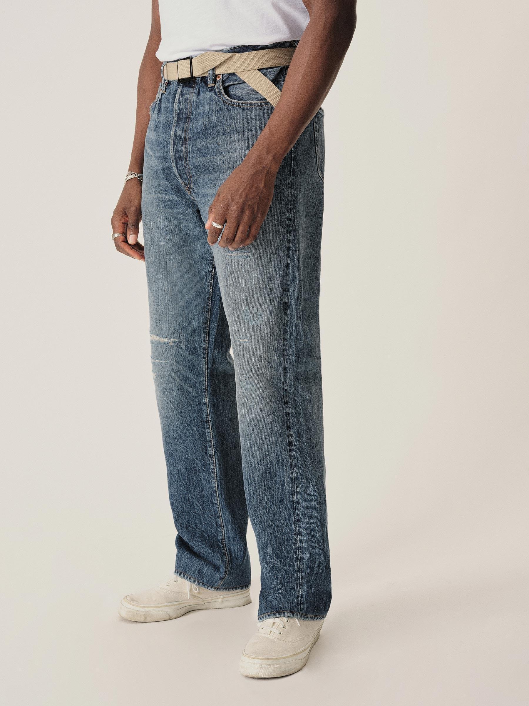 M053 Japanese Loomstate Selvedge Full Saddle Jean Product Image