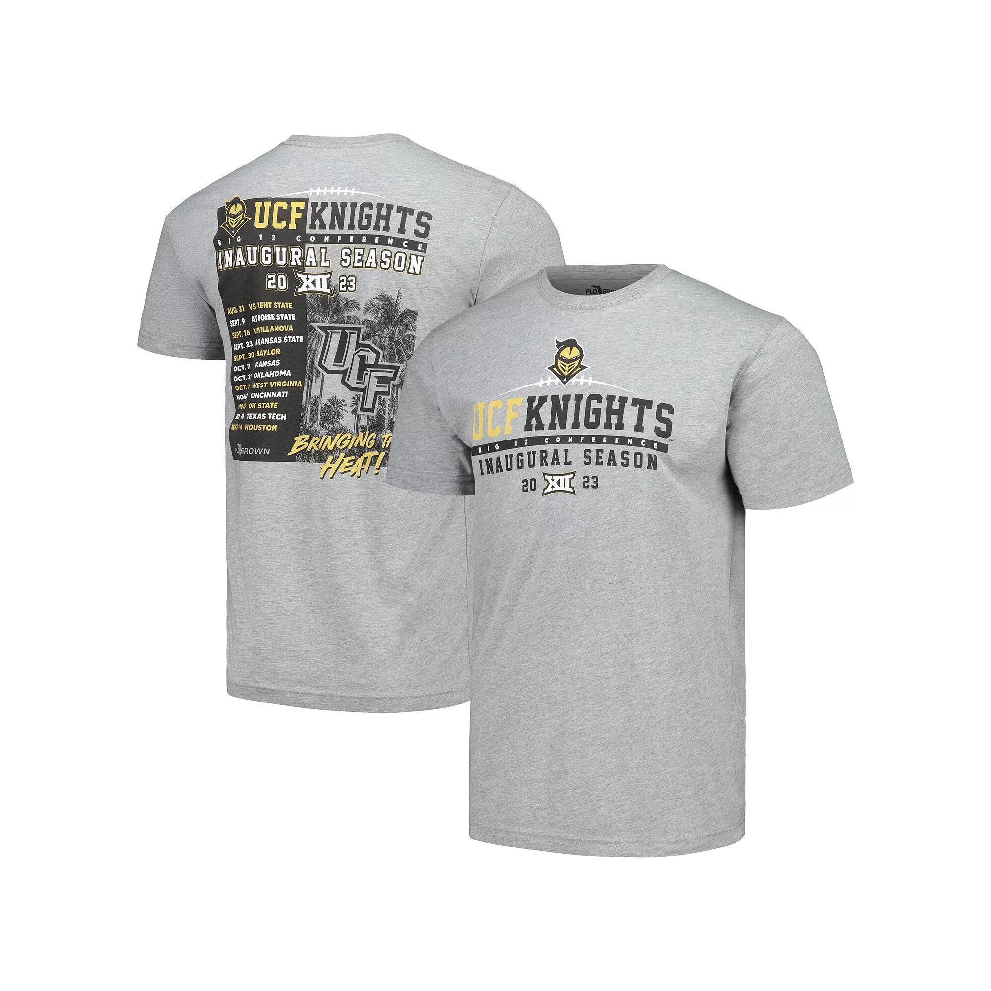 Men's Heather Gray UCF Knights Inaugural Big 12 Schedule T-Shirt, Size: 2XL, Grey Product Image
